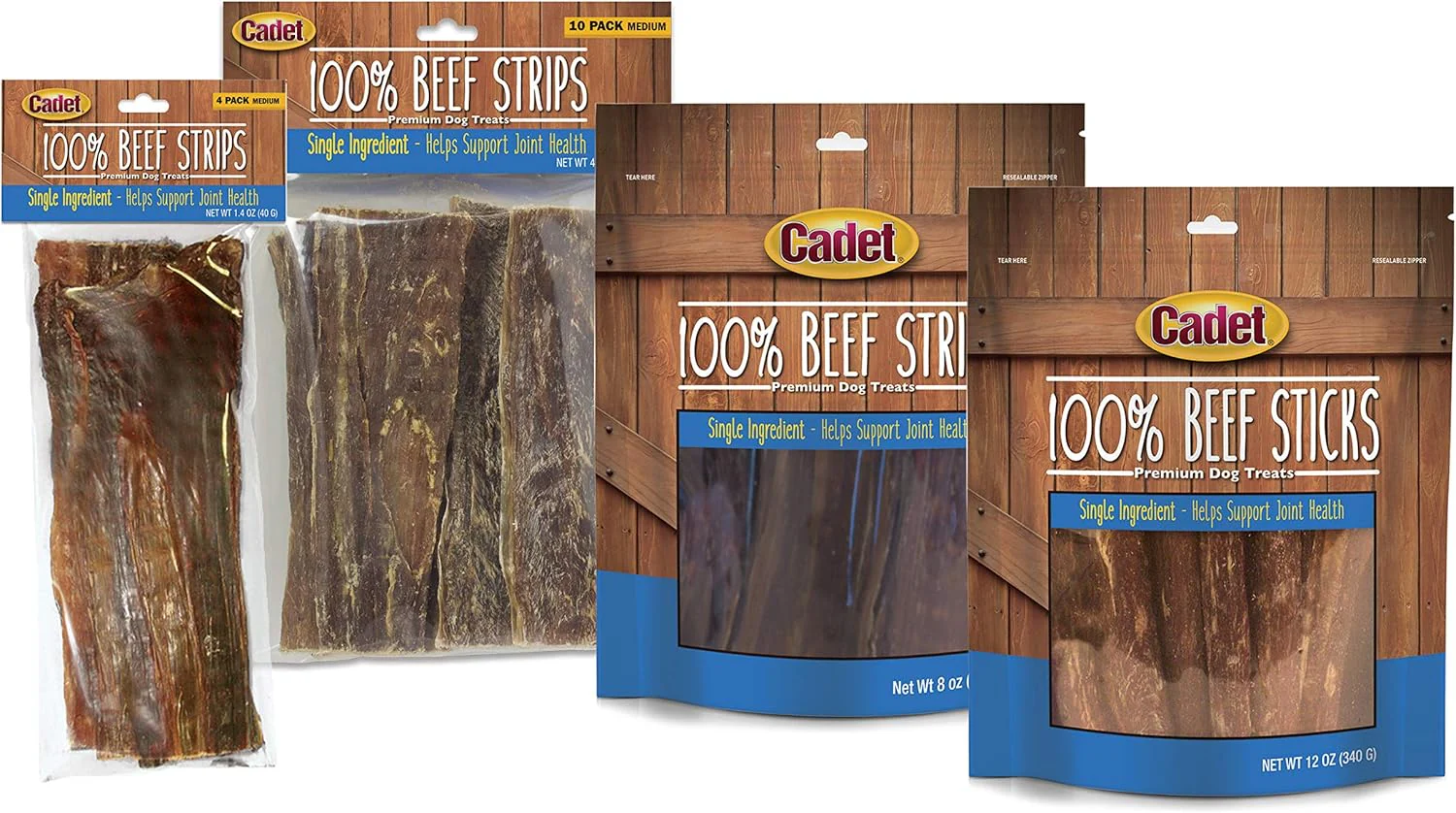 Cadet 100% Beef Strips Dog Chew Sticks, Long-Lasting Single-Ingredient Natural Treats, High-Protein, Perfect for Small & Large Breeds - Image 8