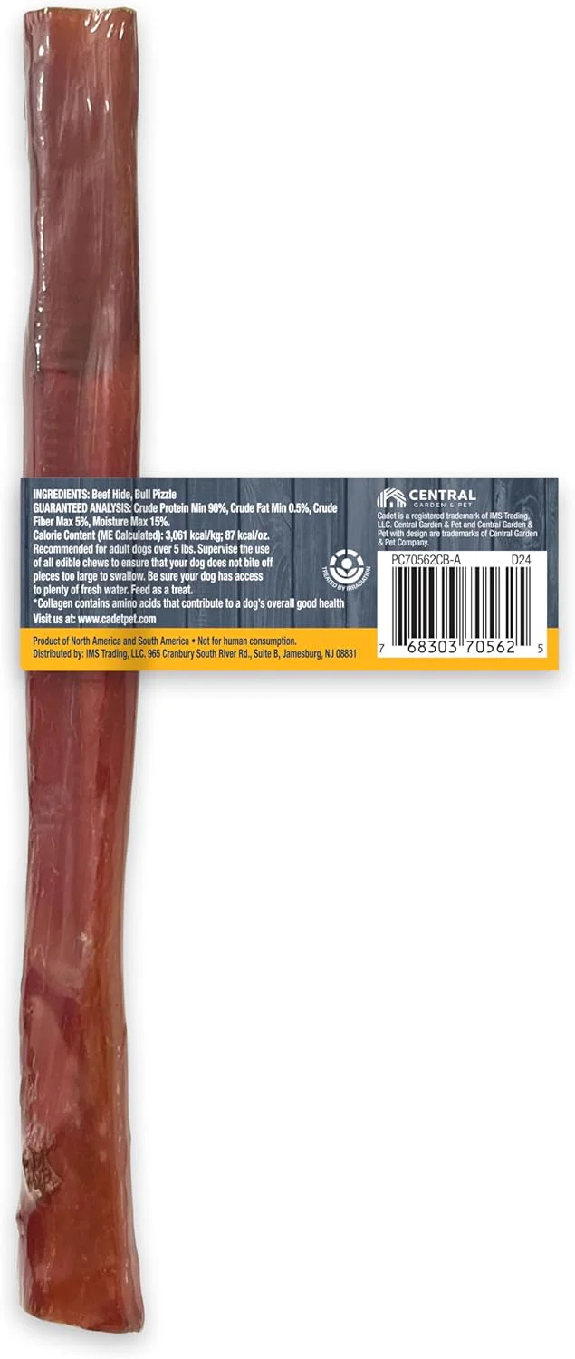 Cadet Bully Hide Sticks for Large Dogs, All-Natural Beef Pizzle, Limited-Ingredient Long-Lasting Dog Chews for Aggressive Chewers - Image 10