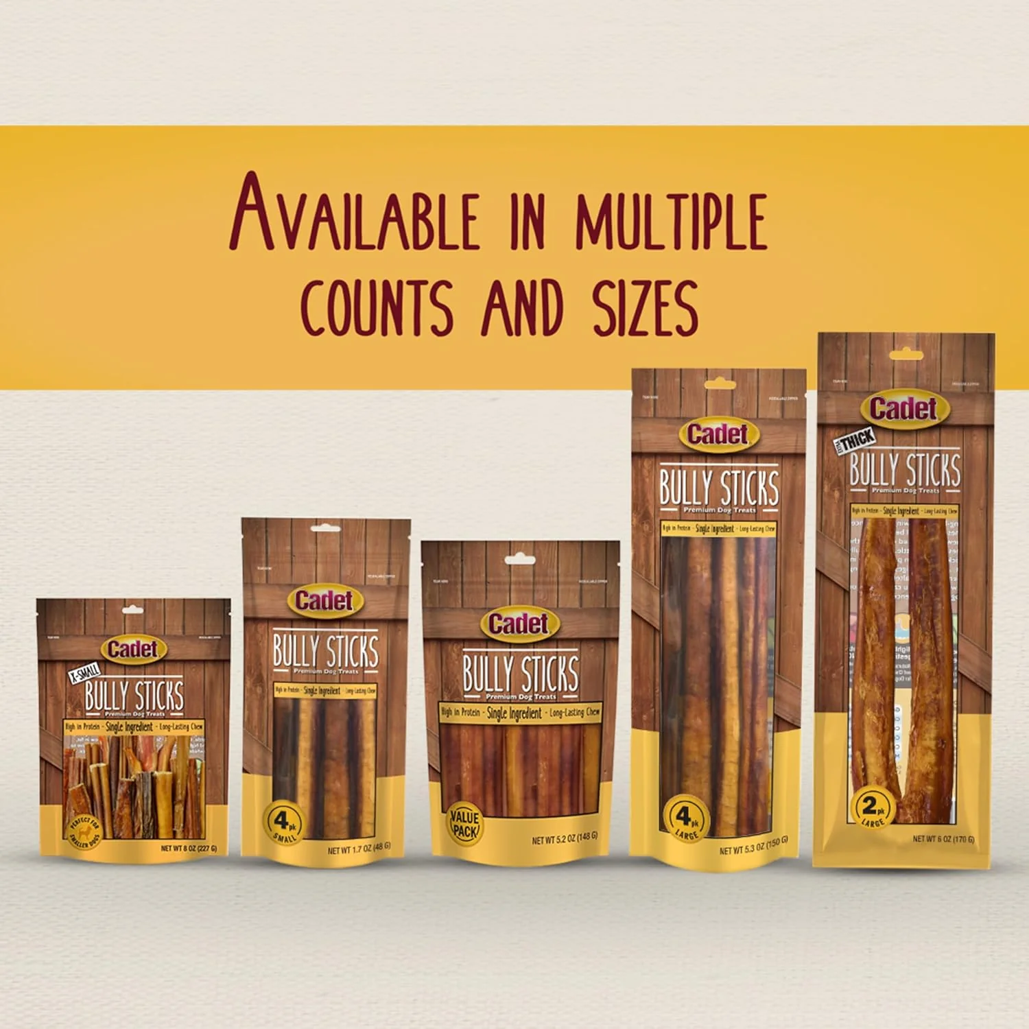 Cadet Bully Sticks for Extra-Small Dogs, All-Natural Beef Pizzle, Rawhide-Free Long-Lasting Dog Chews for Aggressive Chewers - Image 7