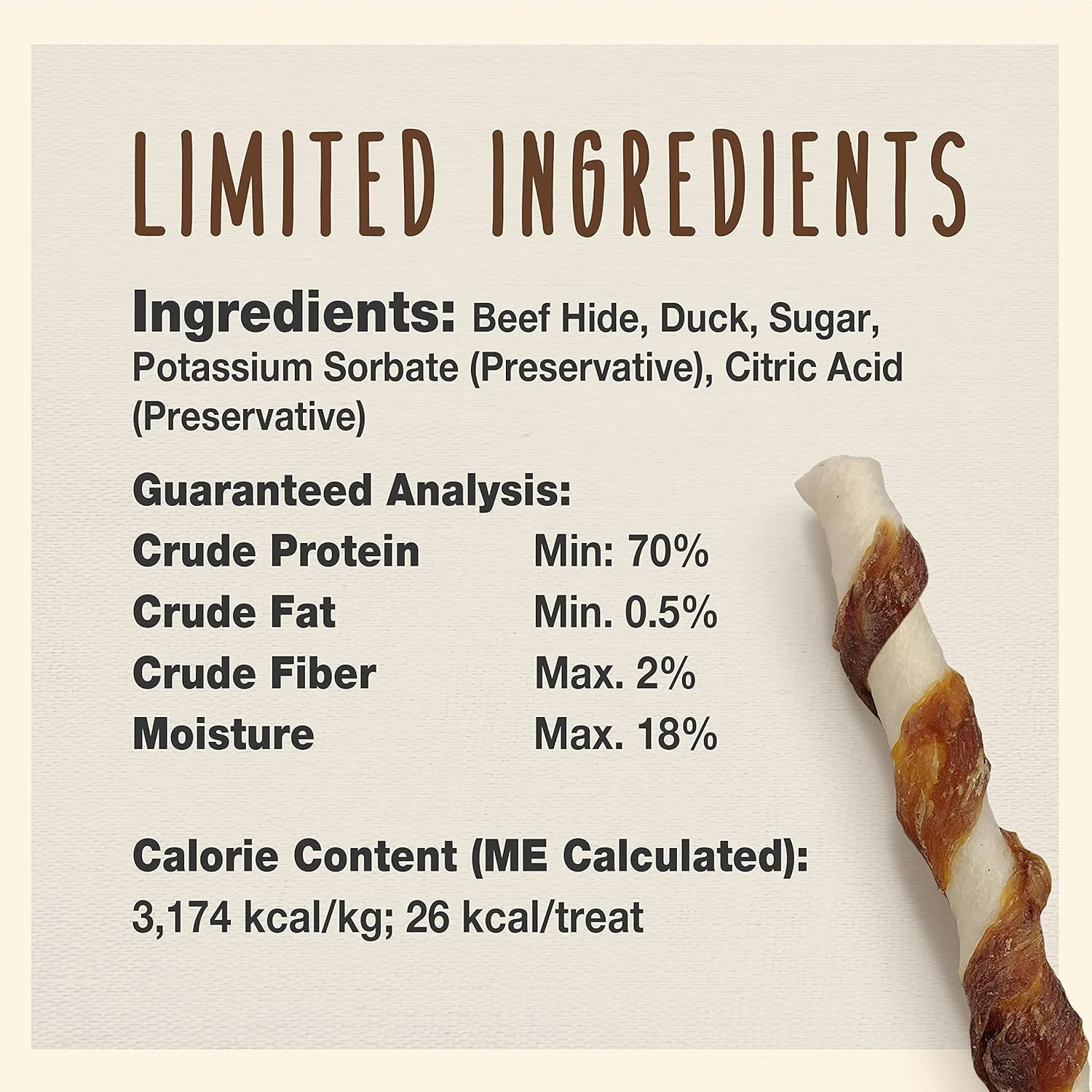 Cadet Gourmet Beef Hide Twist Chew Sticks, Long Lasting & Natural Chew Treats for Dogs, Inspected & Tested in USA, Duck Flavor - Image 4
