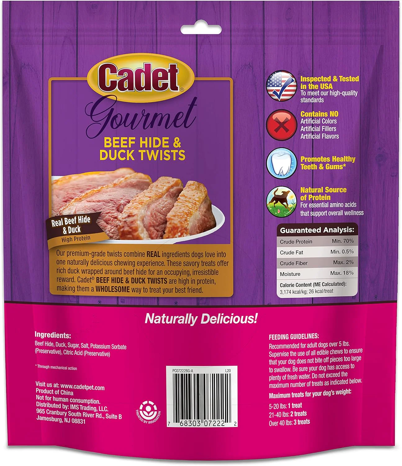 Cadet Gourmet Beef Hide Twist Chew Sticks, Long Lasting & Natural Chew Treats for Dogs, Inspected & Tested in USA, Duck Flavor - Image 8
