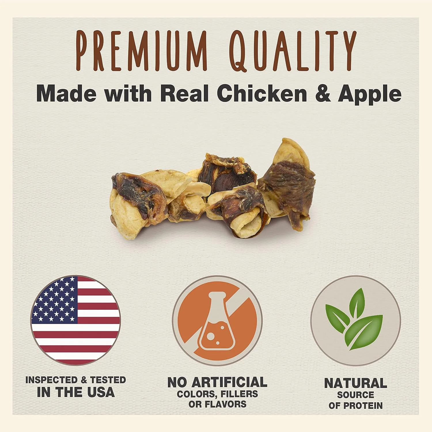 Cadet Gourmet Chicken & Apple Wrapped Dog Treats Wraps - Healthy & Natural Chicken & Apple Dog Training Treats for Small & Large Dogs - Inspected & Tested in USA - Image 2