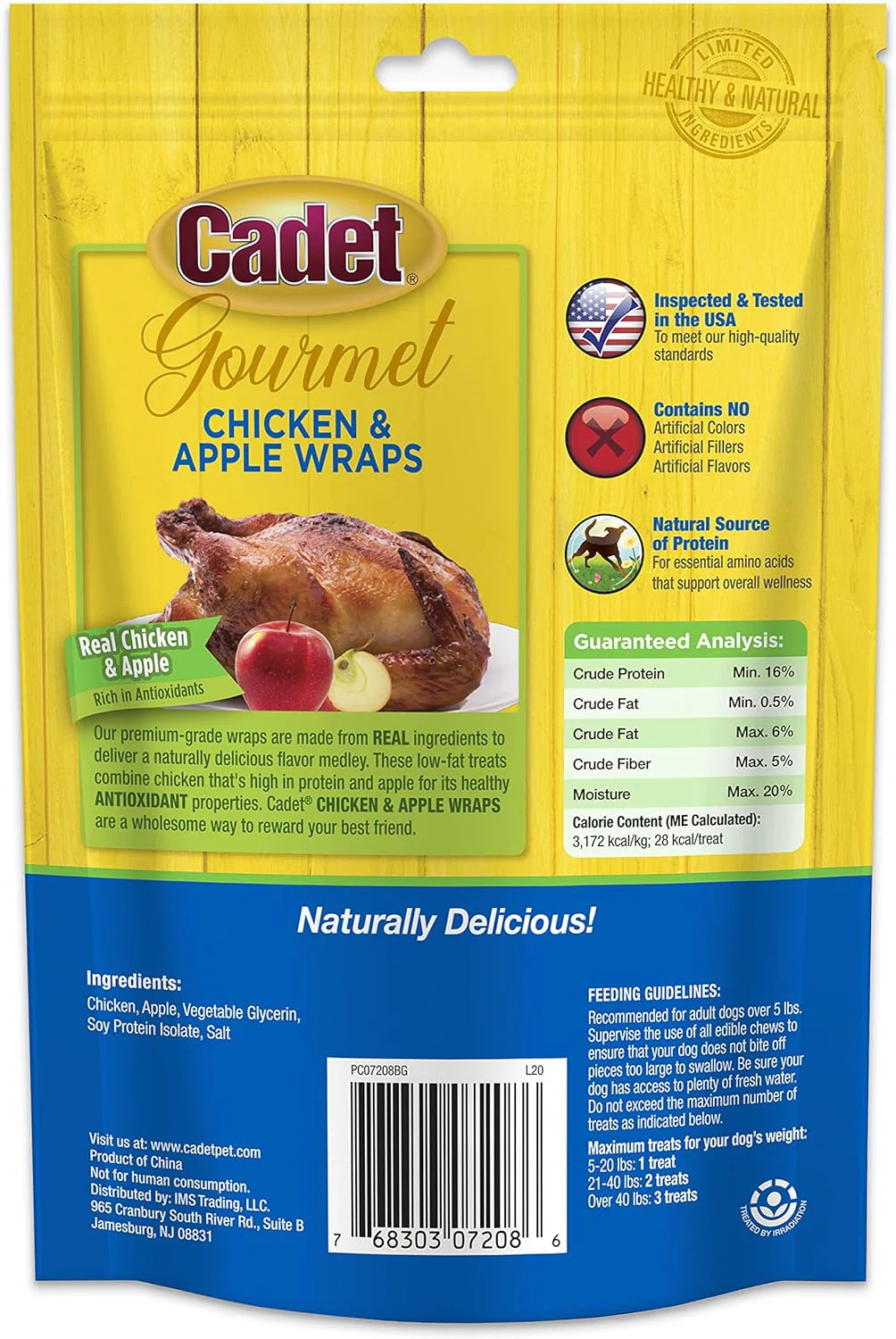 Cadet Gourmet Chicken & Apple Wrapped Dog Treats Wraps - Healthy & Natural Chicken & Apple Dog Training Treats for Small & Large Dogs - Inspected & Tested in USA - Image 8