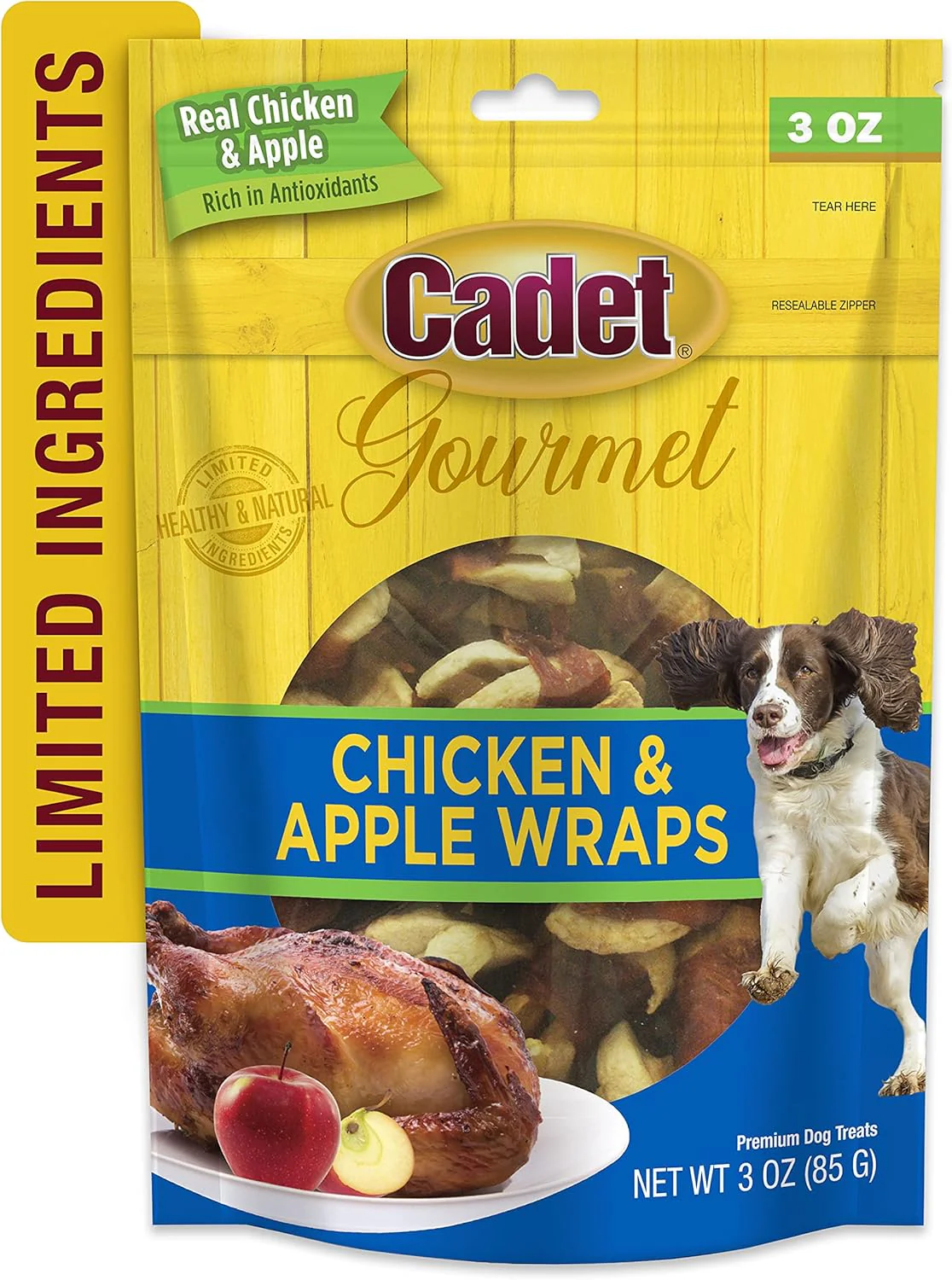 Cadet Gourmet Chicken & Apple Wrapped Dog Treats Wraps - Healthy & Natural Chicken & Apple Dog Training Treats for Small & Large Dogs - Inspected & Tested in USA - Image 9