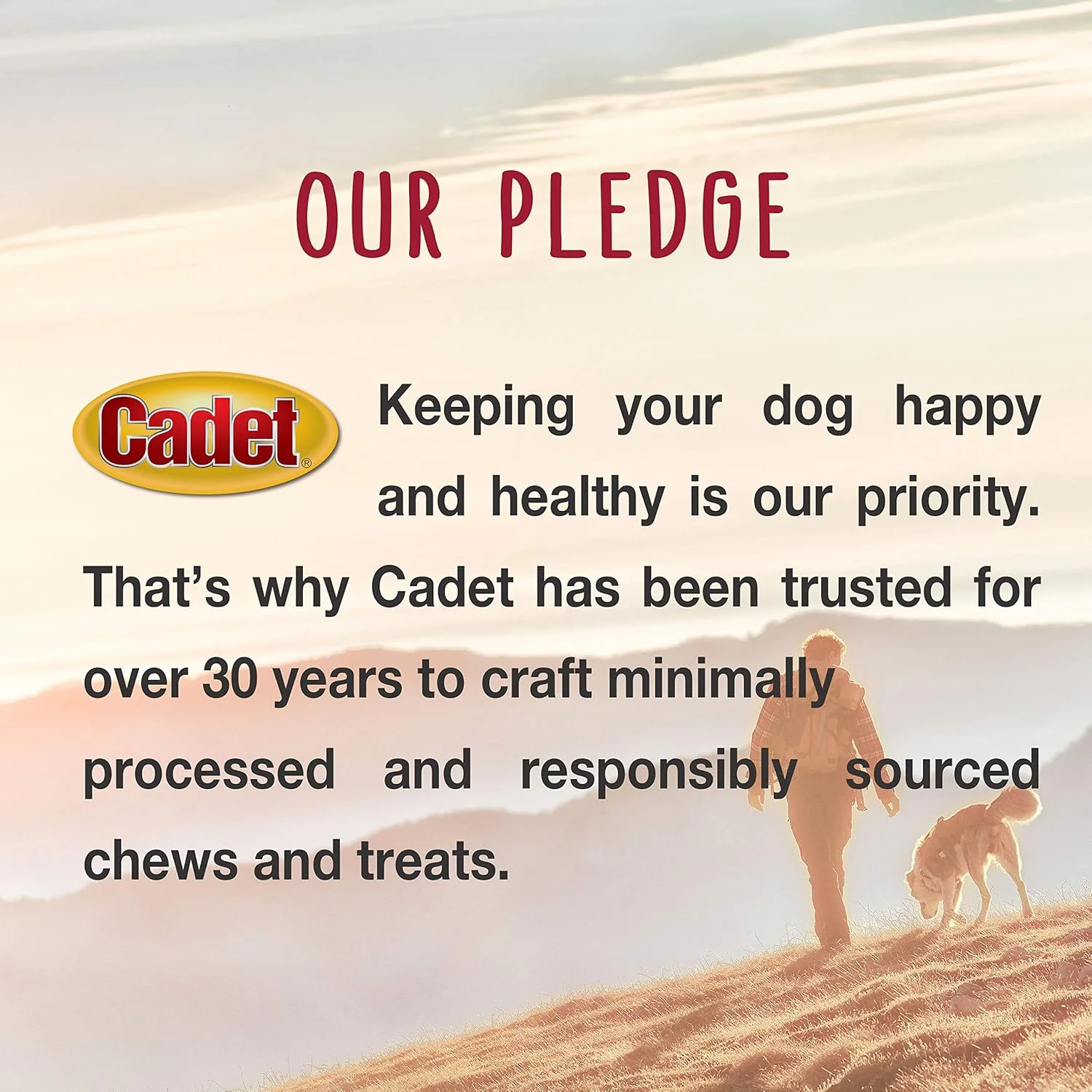 Cadet Premium Grade Beef Hide for Dogs, Long-Lasting Munchy Chew Sticks, Single-Ingredient Rawhide Dog Chews, 5-Inch - Image 3