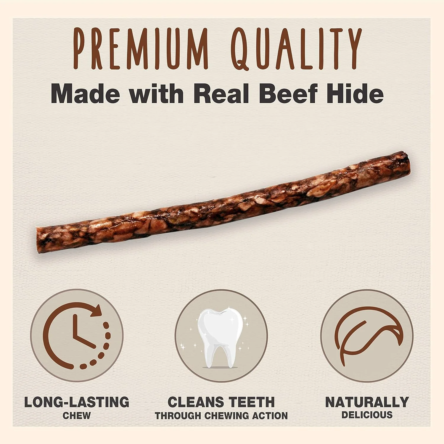 Cadet Premium Grade Beef Hide for Dogs, Long-Lasting Munchy Chew Sticks, Single-Ingredient Rawhide Dog Chews, 5-Inch - Image 6