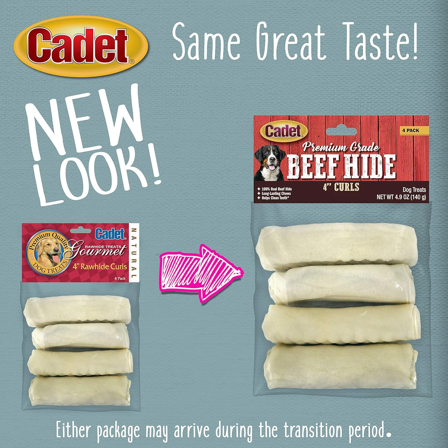 Cadet Premium Grade Beef Hide for Dogs, Rawhide Long Lasting Curls Dog Chews for Small/Medium/Large Dogs - Image 5