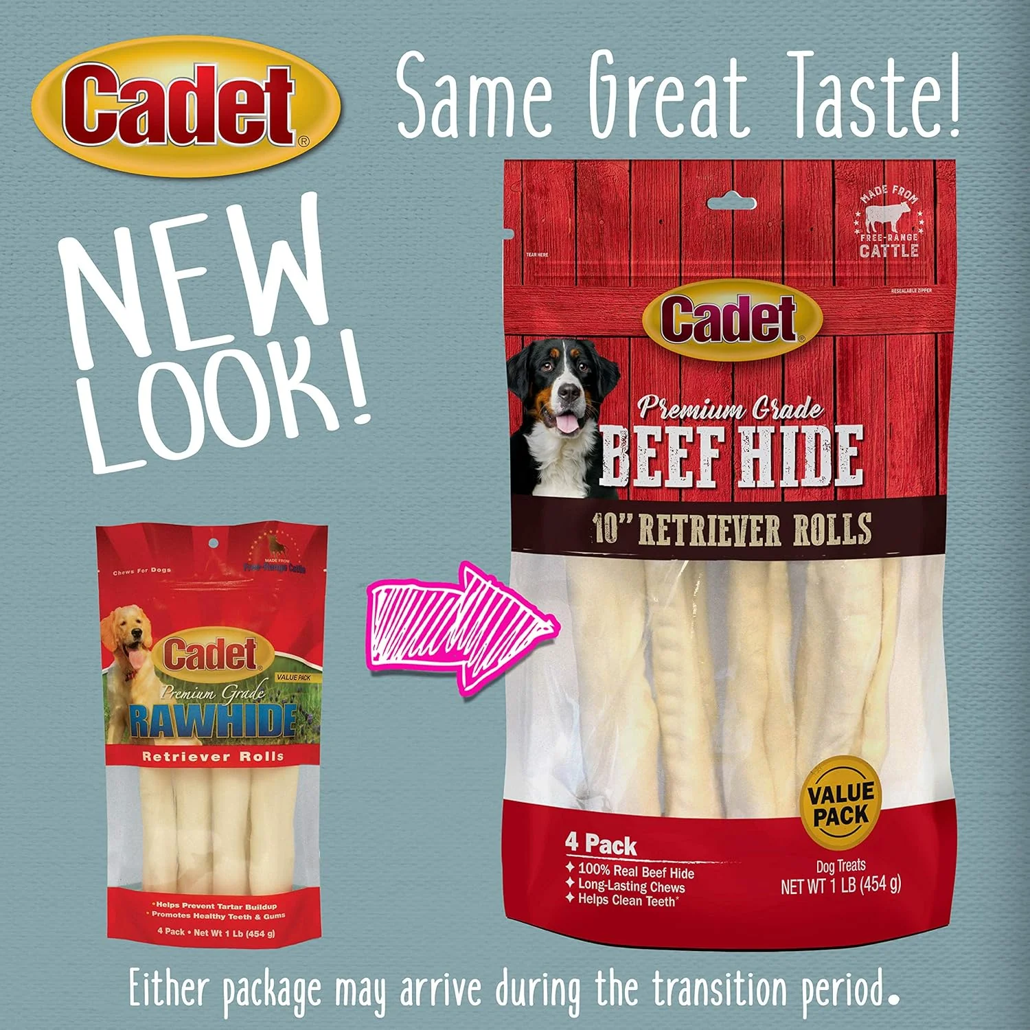 Cadet Premium Grade Beef Hide, Long-Lasting Rawhide Rolls, Single-Ingredient Dog Chews for Large Breeds - Image 5