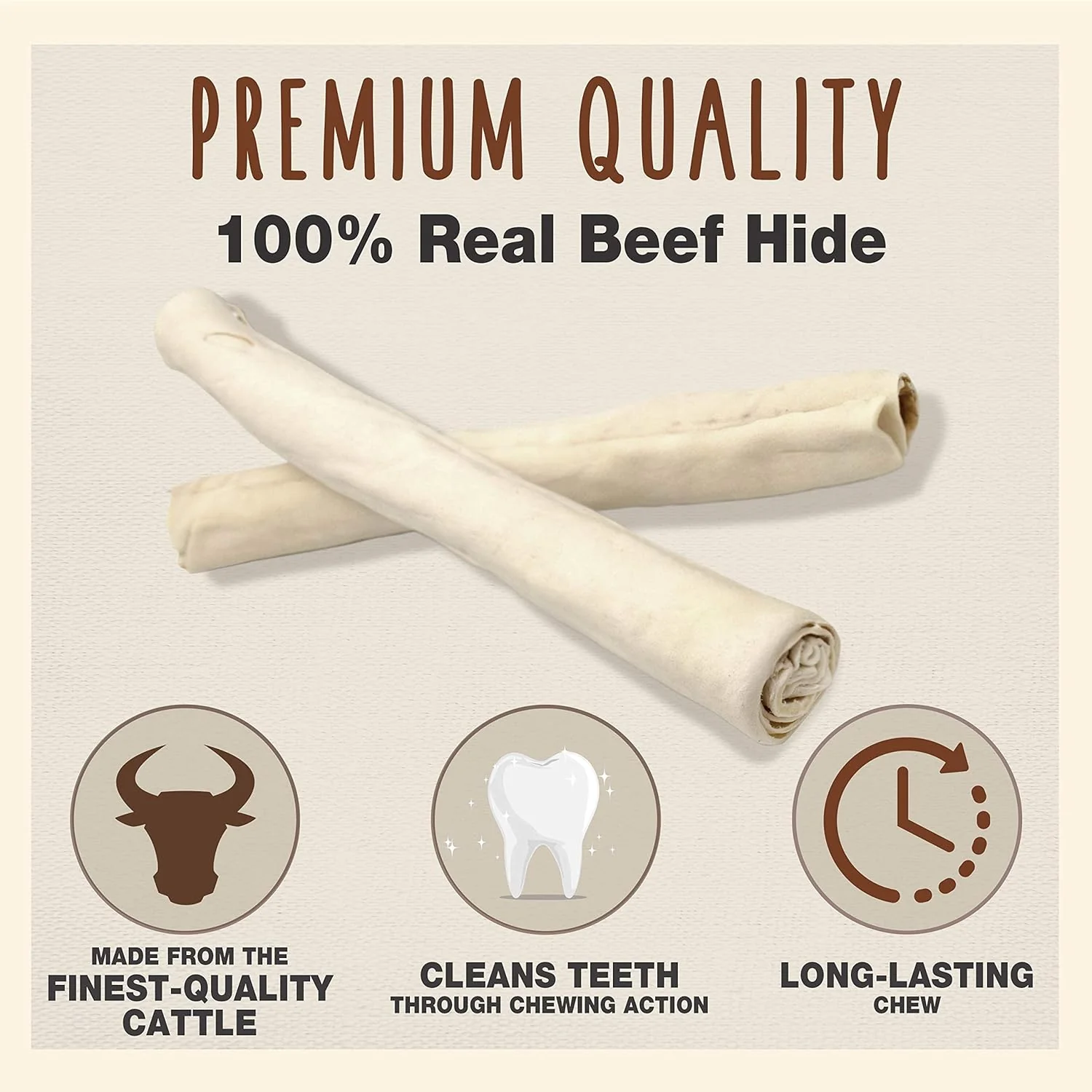Cadet Premium Grade Beef Hide, Long-Lasting Rawhide Rolls, Single-Ingredient Dog Chews for Large Breeds - Image 9