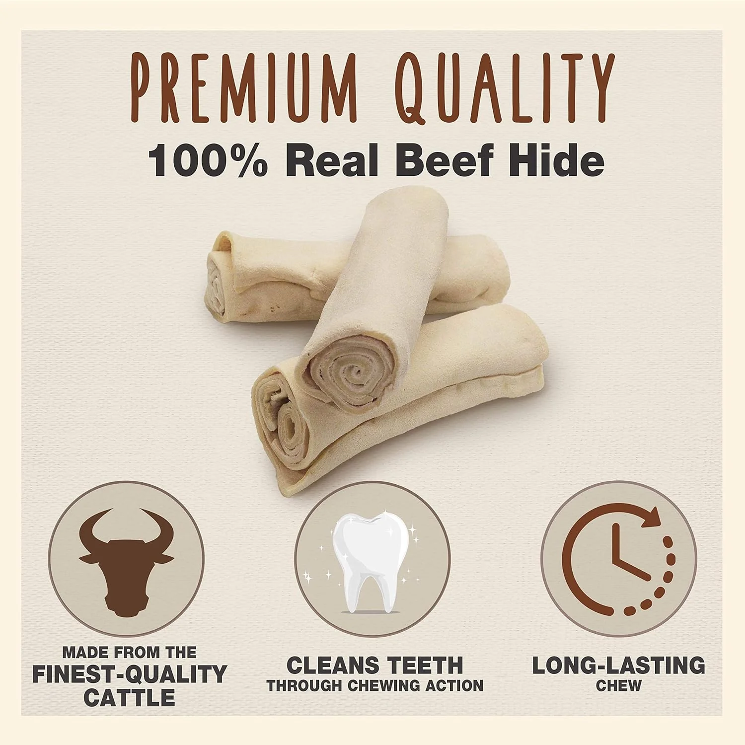 Cadet Premium Grade Beef Hide, Long-Lasting Rawhide Rolls, Single-Ingredient Dog Chews for Small Breeds - Image 3
