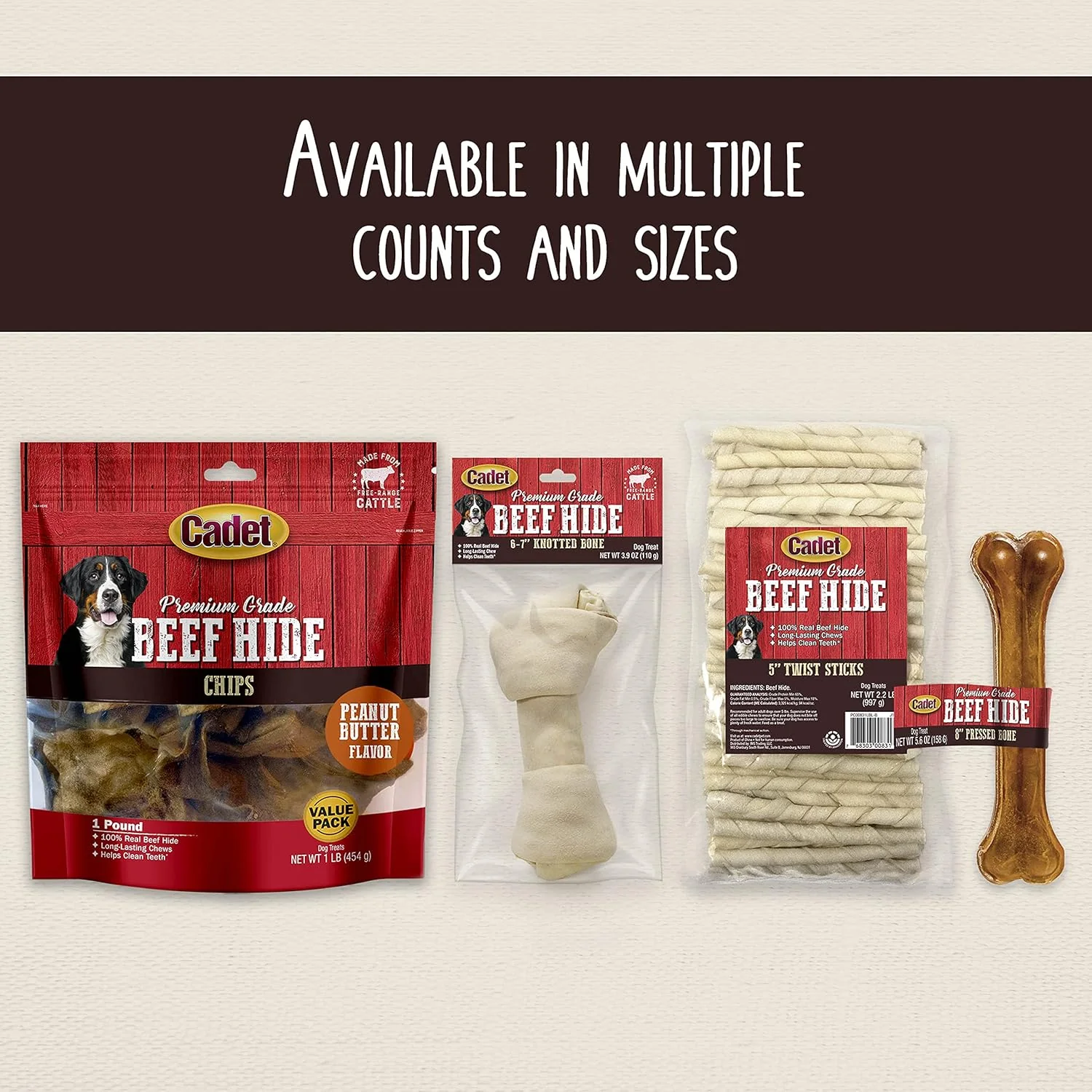 Cadet Premium Grade Beef Hide, Long-Lasting Rawhide Rolls, Single-Ingredient Dog Chews for Small Breeds - Image 9