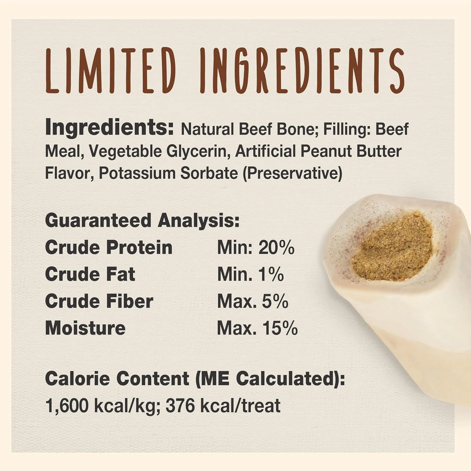 Cadet Stuffed Shin Bone - Highly Digestible, High Protein, Long-Lasting Dog Chew Bone for Aggressive Chewers, Supports Dental Health, - Peanut Butter Flavor - Image 4