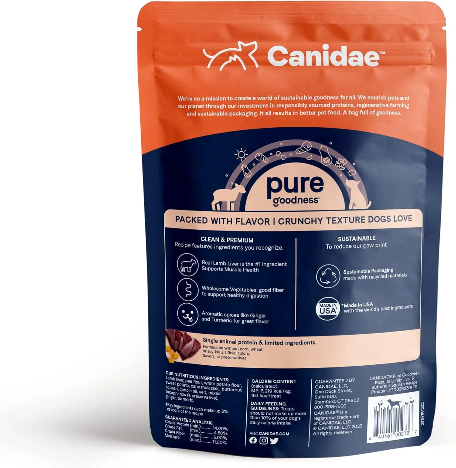 CANIDAE Pure Dog Treat Biscuits with Lamb Liver & Butternut Squash, Grain Free - Image 3