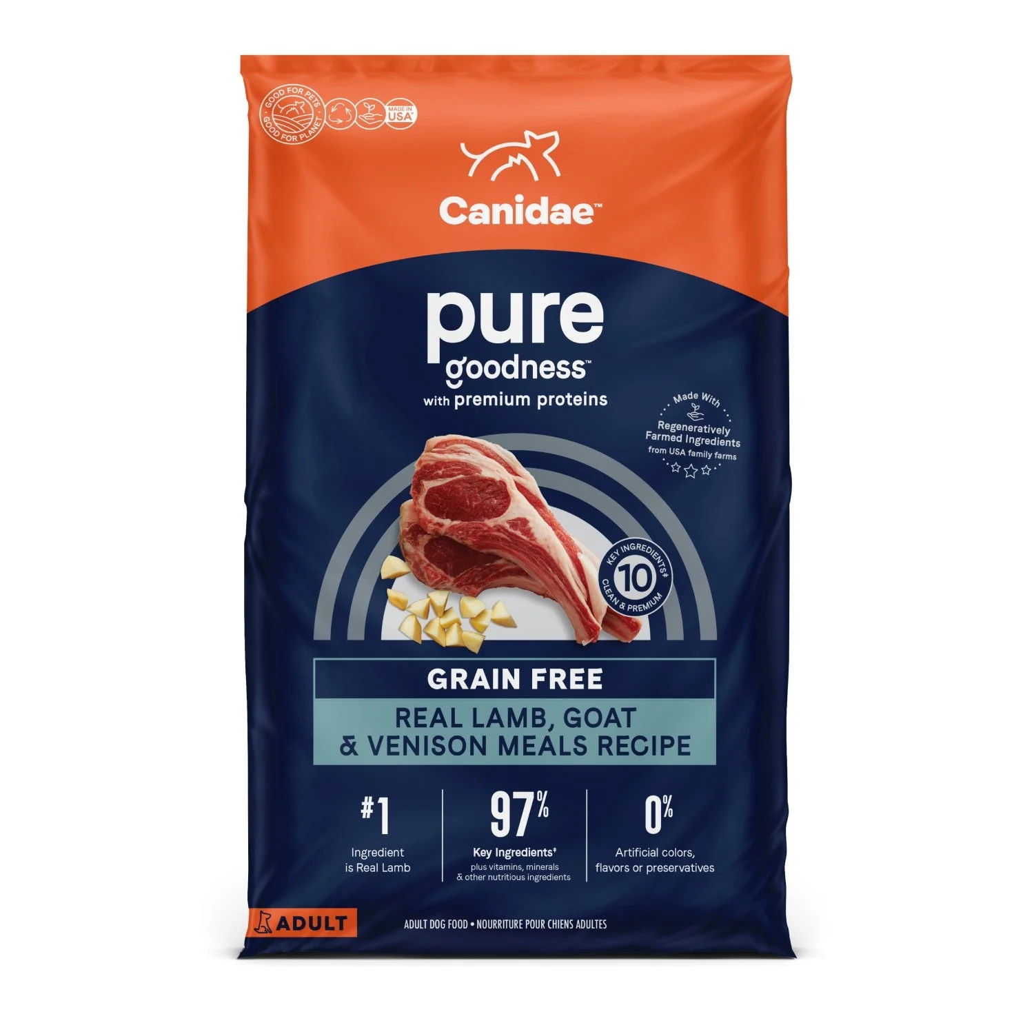 Canidae Pure Real Lamb, Goat & Venison Meals Recipe Adult Dry Dog Food