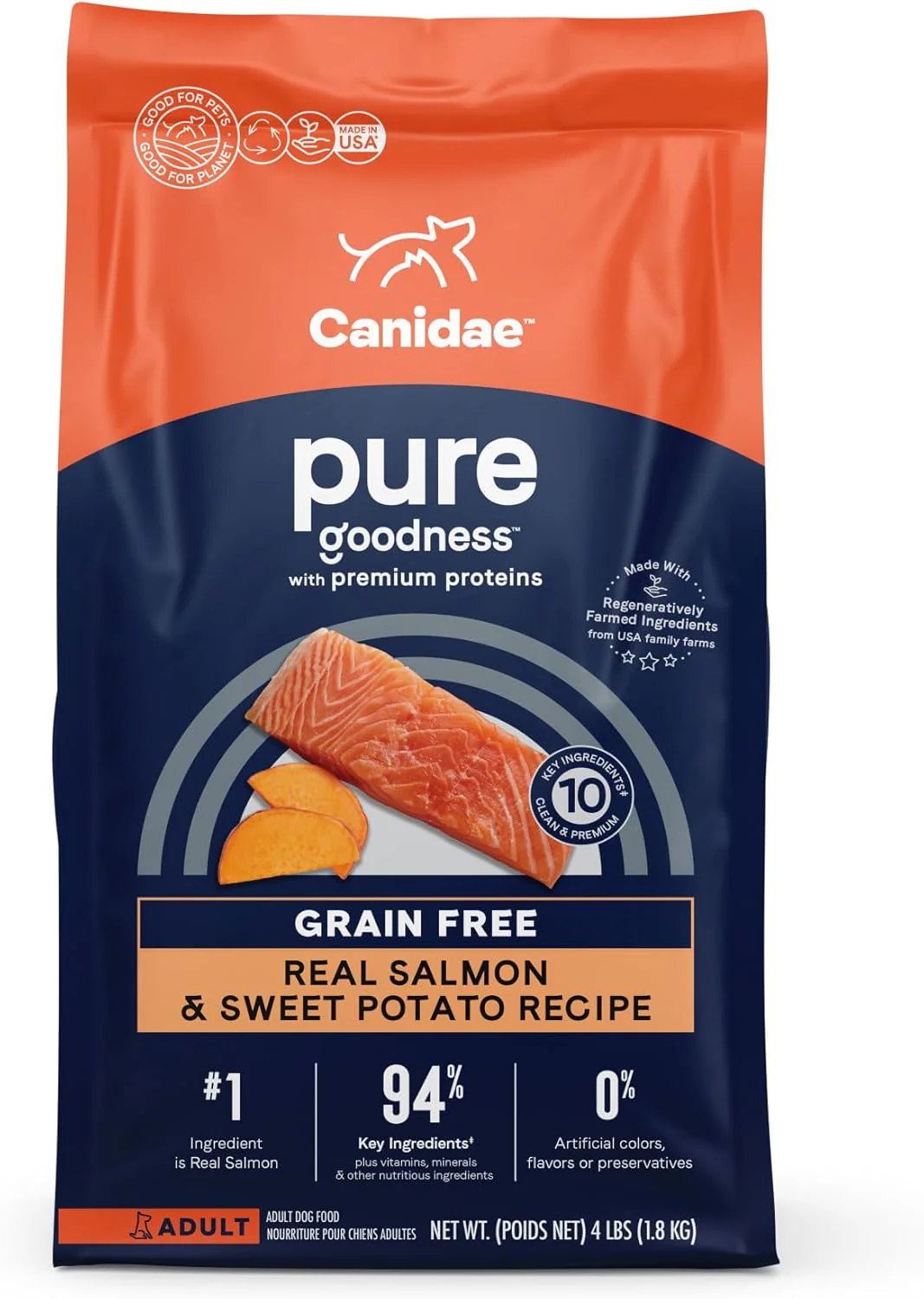 Canidae Pure Real Salmon & Sweet Potato Recipe Adult Dry Dog - Image 10