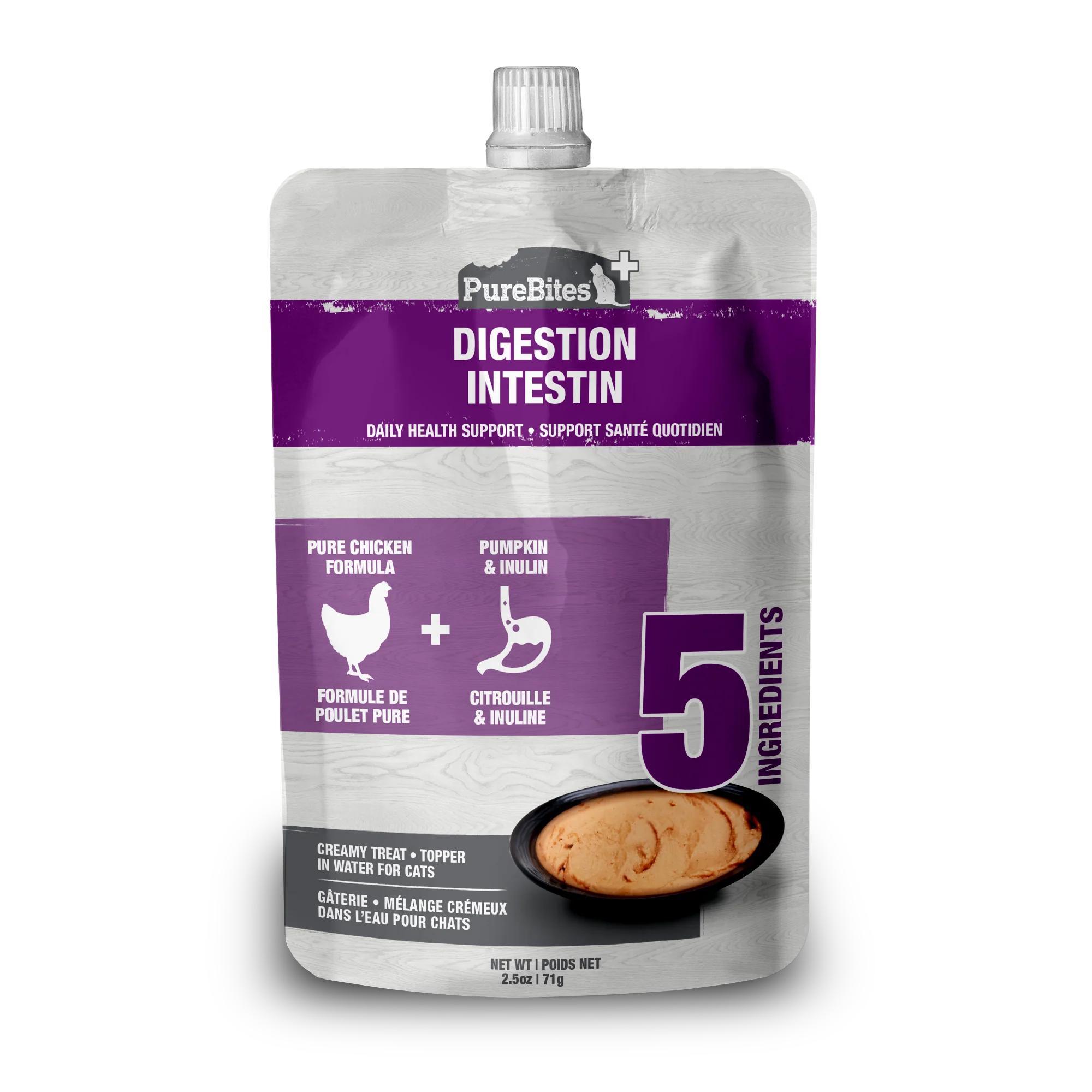 PureBites+ Gut & Digestion Squeezables for Cats, only 5 Ingredients