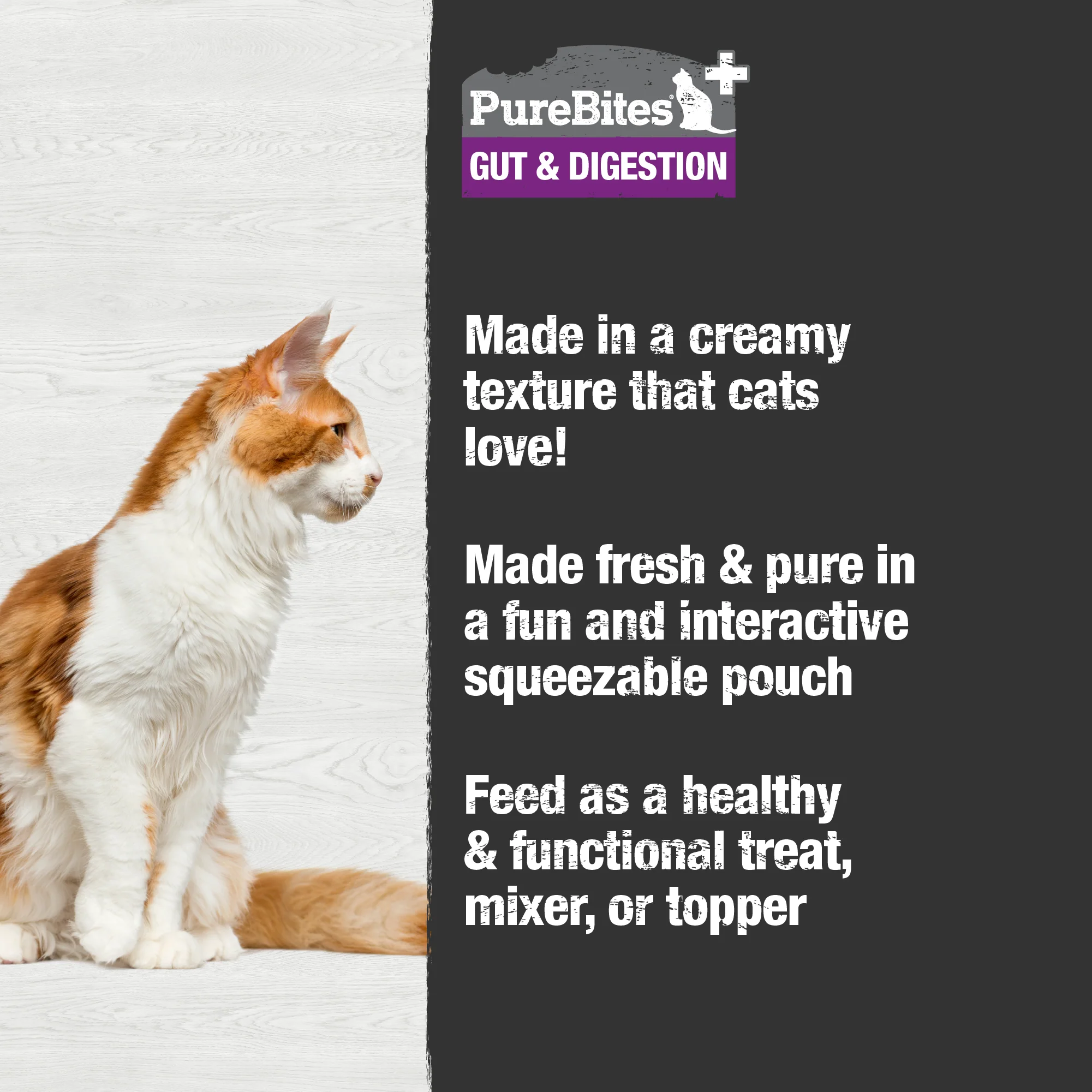 PureBites+ Gut & Digestion Squeezables for Cats, only 5 Ingredients - Image 4