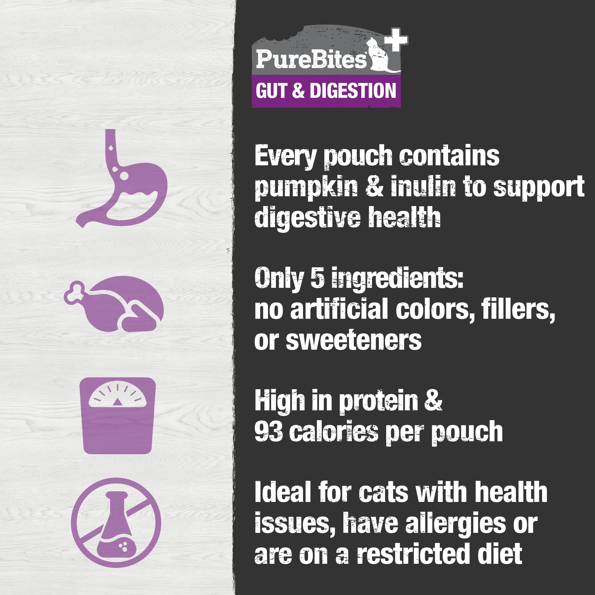 PureBites+ Gut & Digestion Squeezables for Cats, only 5 Ingredients - Image 5