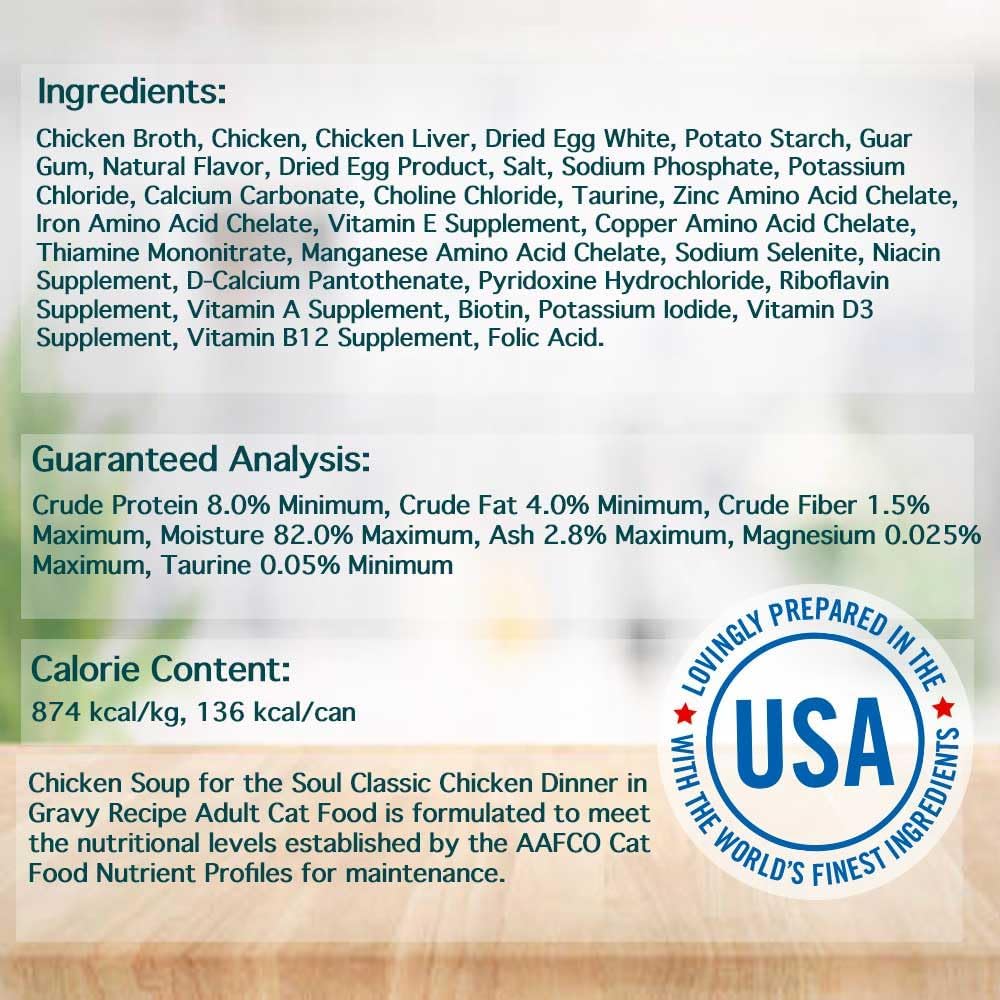 Chicken Soup for The Soul All Natural Premium Adult Wet Cat Food, Real Meat First Ingredient, No by-Products, Artificial Colors, Flavors or Preservatives, Chicken Shreds Dinner, 5.5oz (Pack of 24) - Image 3
