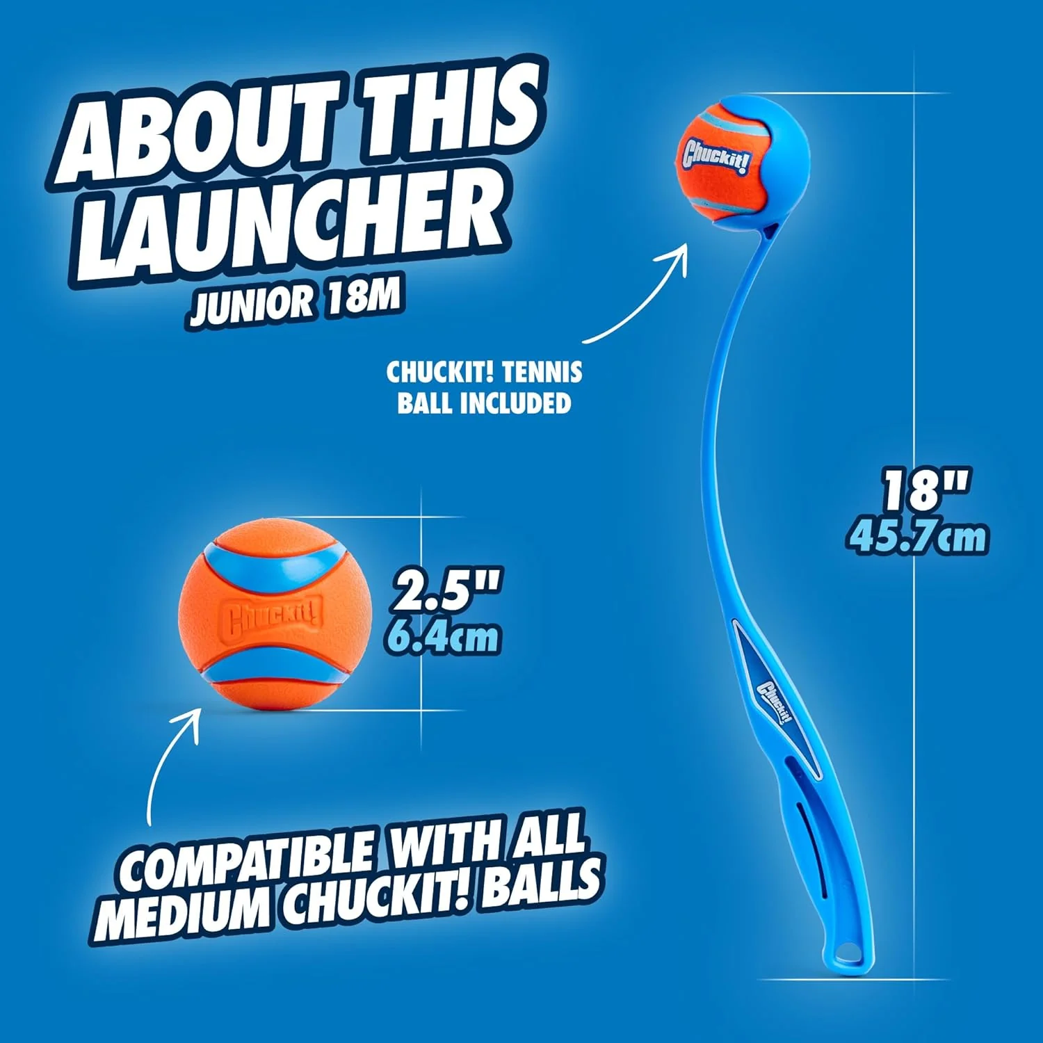Chuckit! Dog Ball Launcher - Junior 18", Dog Fetch Ball Thrower, For Dogs 20-60 Pounds, Made in USA - Image 4