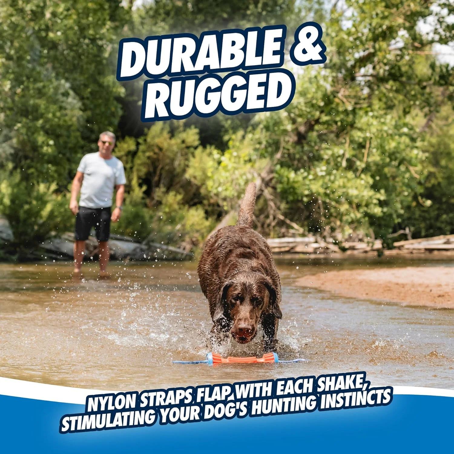 Chuckit! Rugged Bumper Dog Toy - Durable Fetch Stick with TPR Ridges for Easy Grip - Tug-of-War Toy for Medium and Large Dogs - Floats in Water - Image 5