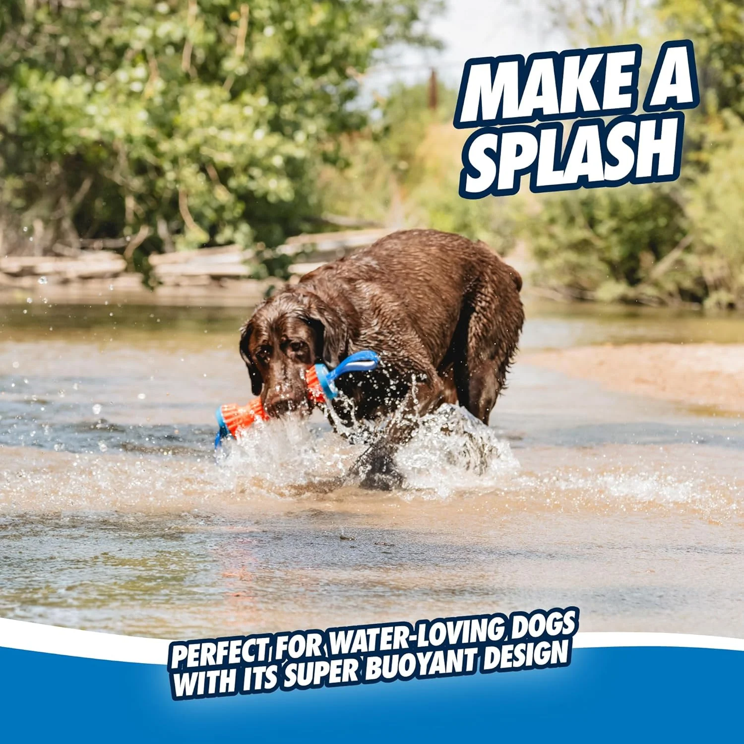 Chuckit! Rugged Bumper Dog Toy - Durable Fetch Stick with TPR Ridges for Easy Grip - Tug-of-War Toy for Medium and Large Dogs - Floats in Water - Image 7