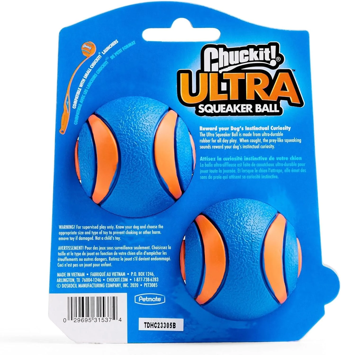 Chuckit! Ultra Squeaker Balls for Dogs, Floating Water Pet Toys, Durable Rubber Pet Toy, Bouncy Squeaky Fetch Balls For Dogs, Pack of 2 - Image 2