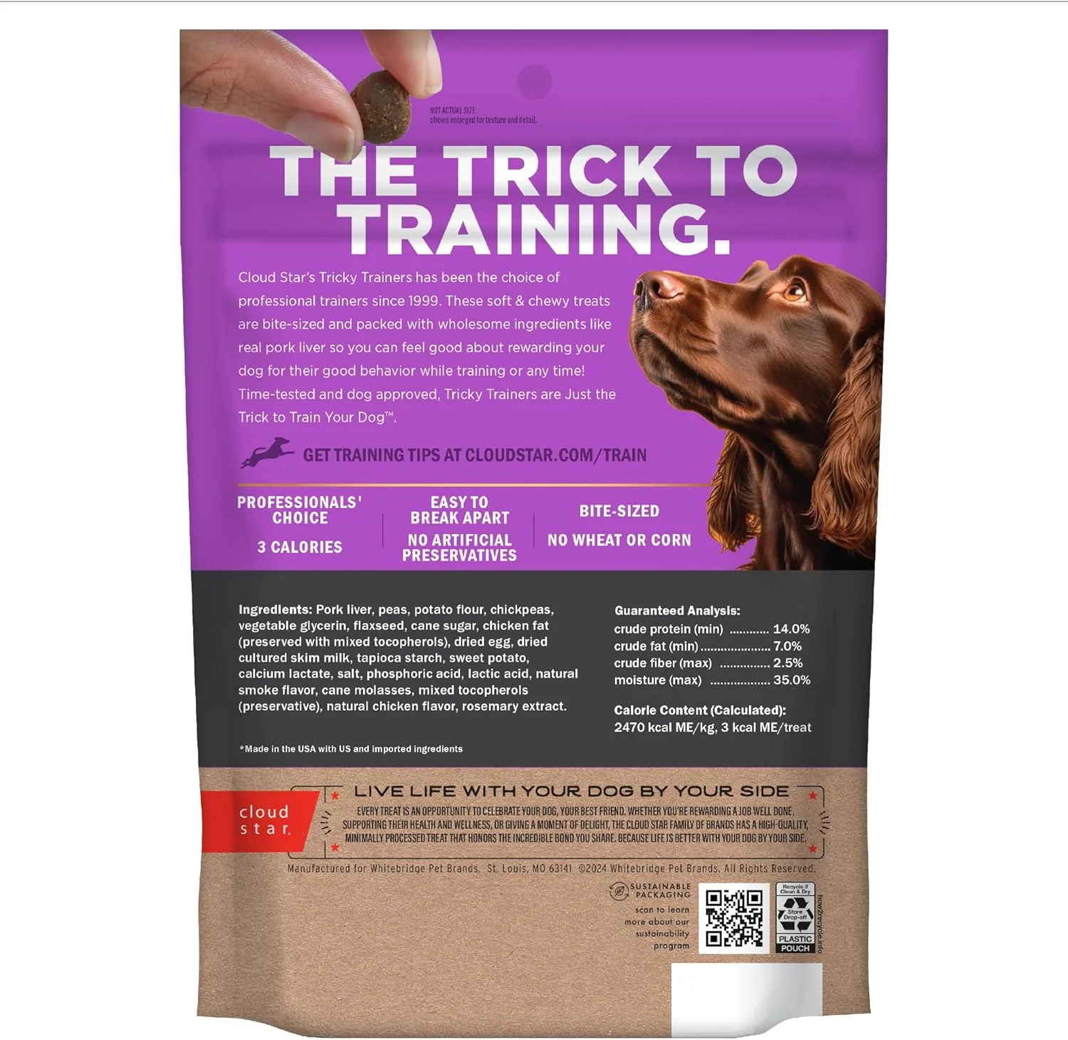 Cloud Star Tricky Trainers Soft & Chewy Dog Training Treats, Liver Flavor, Grain-Free Low Calorie Behavior Aid with 310 treats - Image 2