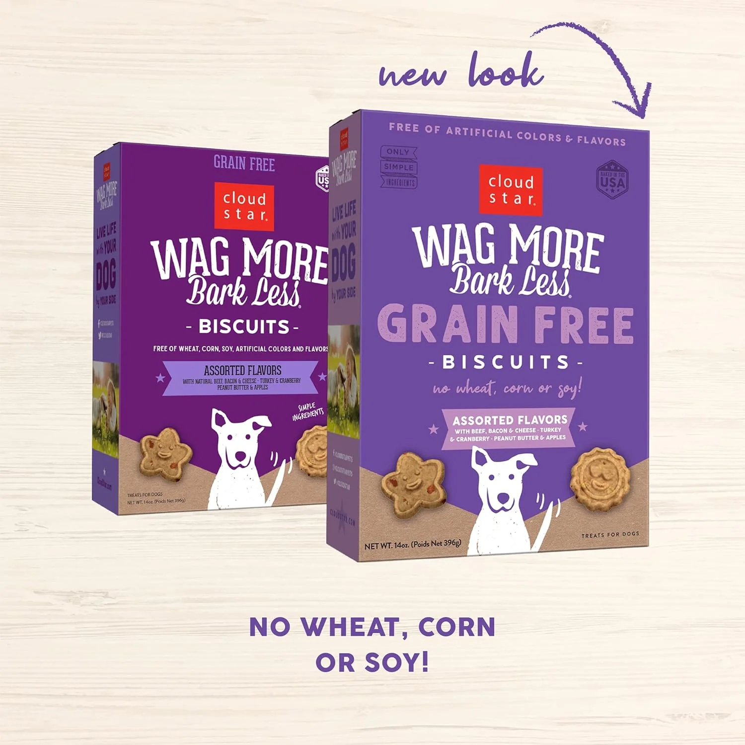 Cloud Star Wag More Bark Less Crunchy Grain Free Dog Treats, Assorted Flavors - Image 5