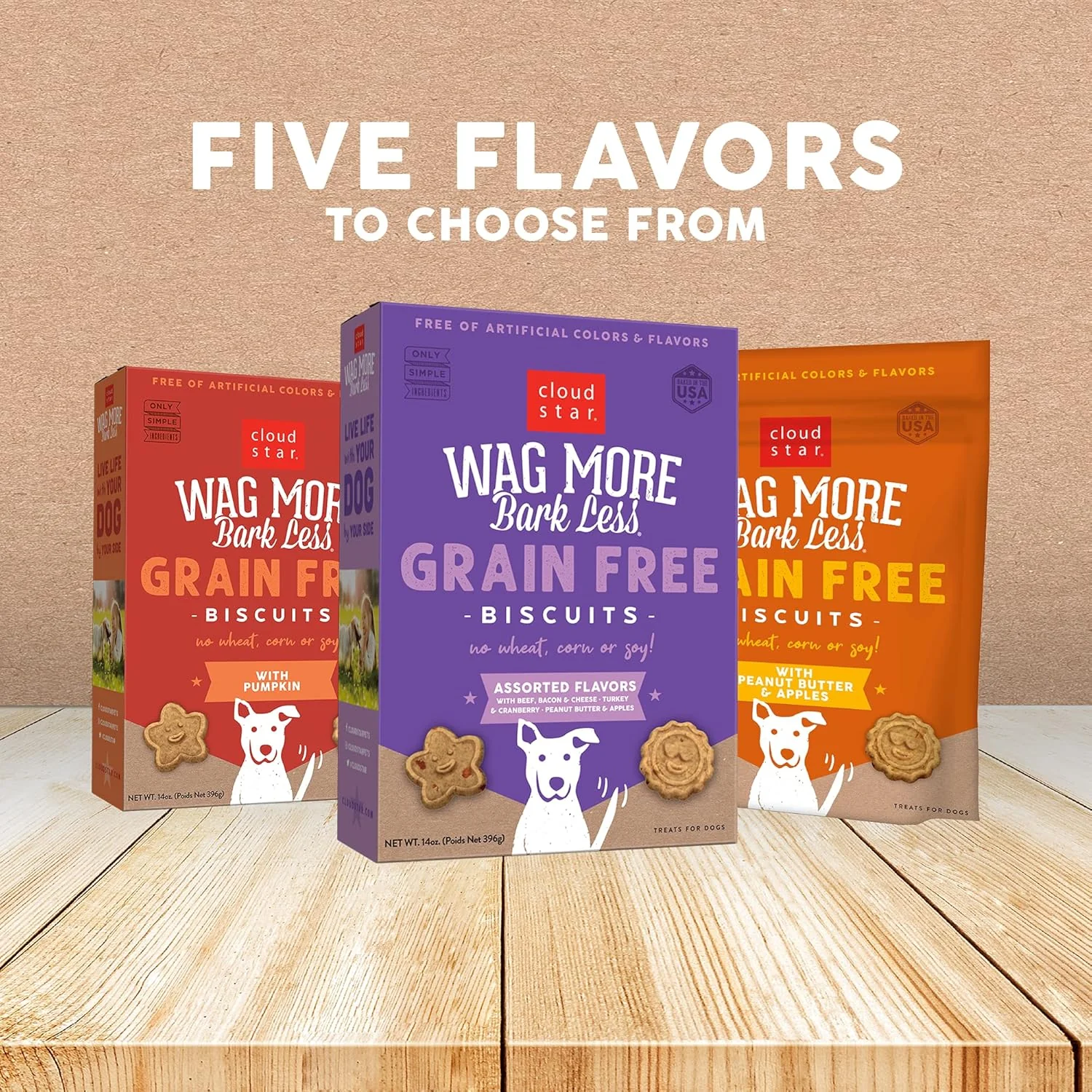 Cloud Star Wag More Bark Less Crunchy Grain Free Dog Treats, Assorted Flavors - Image 9