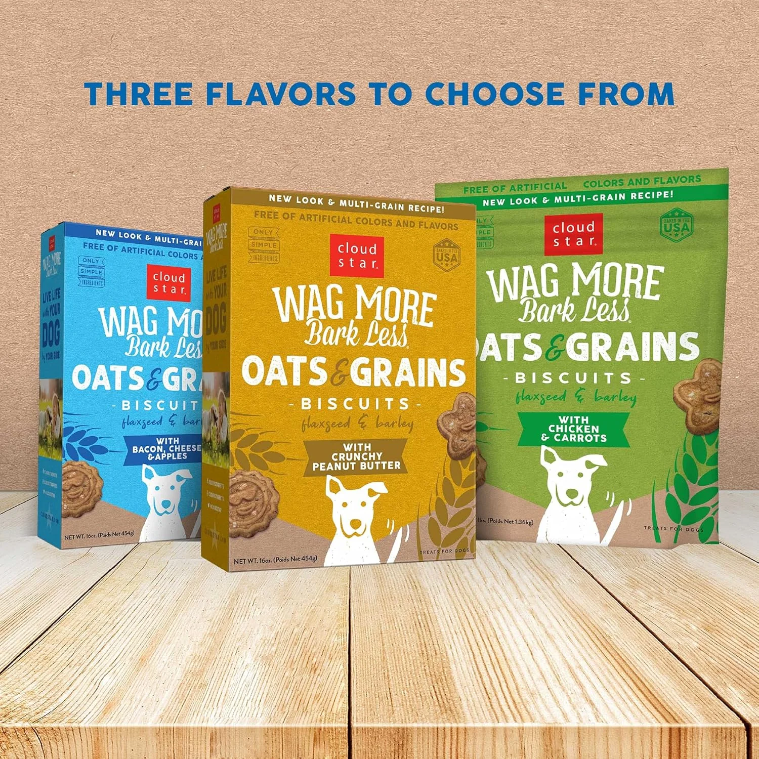Cloud Star Wag More Bark Less Oats & Grains Crunchy Dog Treats, Bacon, Cheese & Apples - Image 7
