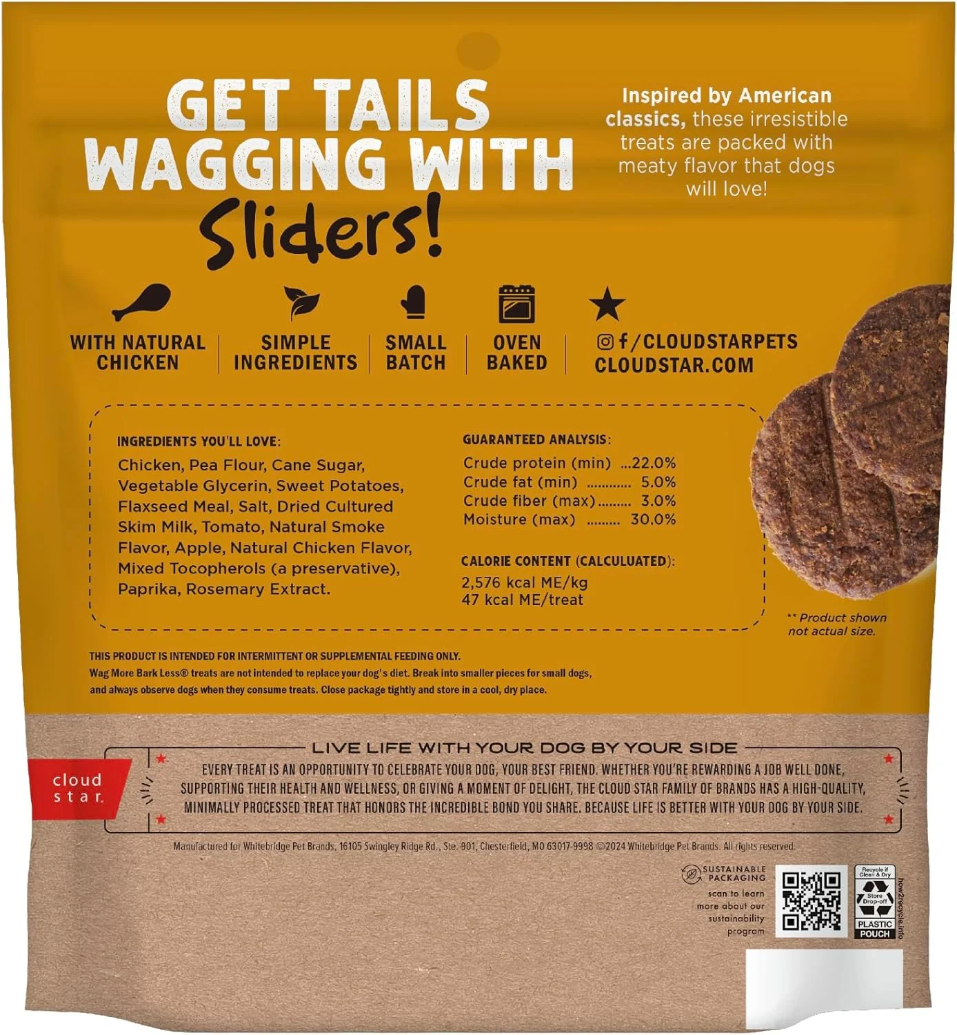 Cloud Star Wag More Bark Less Sliders Dog Treats, BBQ Chicken - Image 2