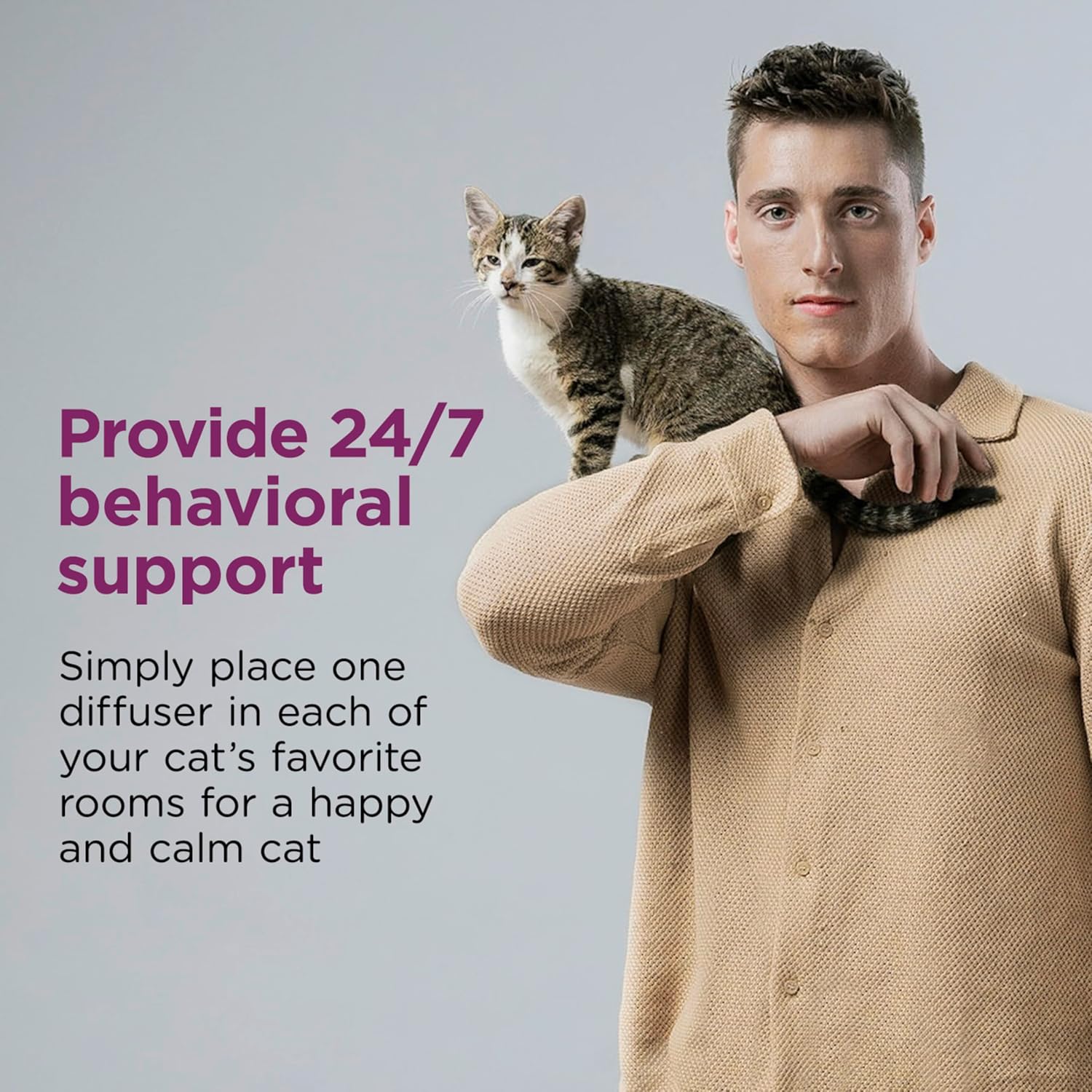 Comfort Zone Savings Kit: 2 Cat Calming Diffusers & 2 Refills; Cat Pheromones Help Anxiety; Reduce Stress, Urine Marking, Scratching - Image 6