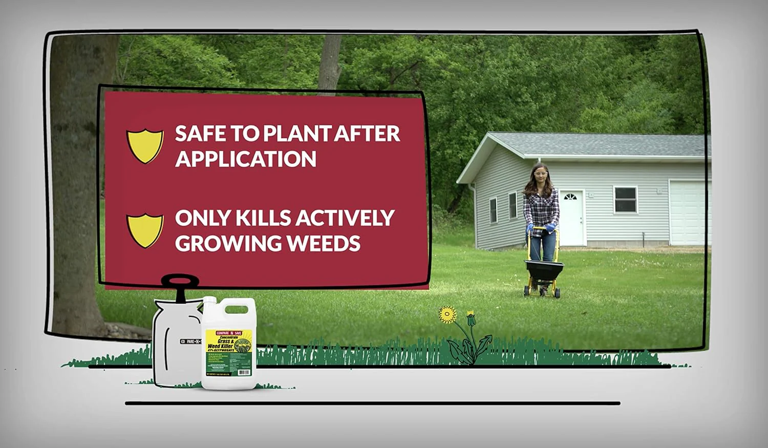 Compare-N-Save® Glyphosate Concentrate Grass & Weed Killer – 32 oz - Image 4