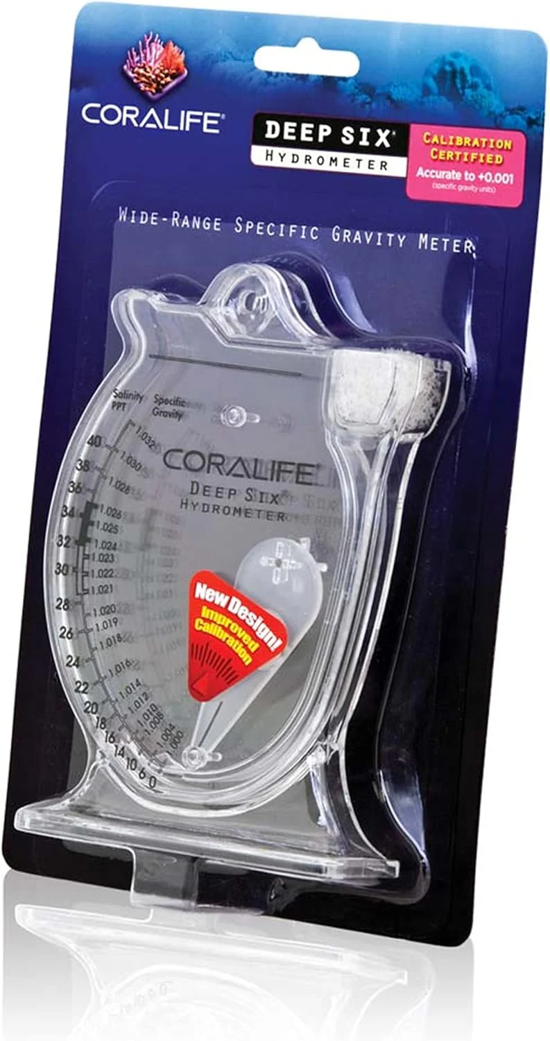 Coralife Aquarium Fish Tank Deep Six Hydrometer For Measuring Water Salinity PPT and Specific Gravity - Image 3