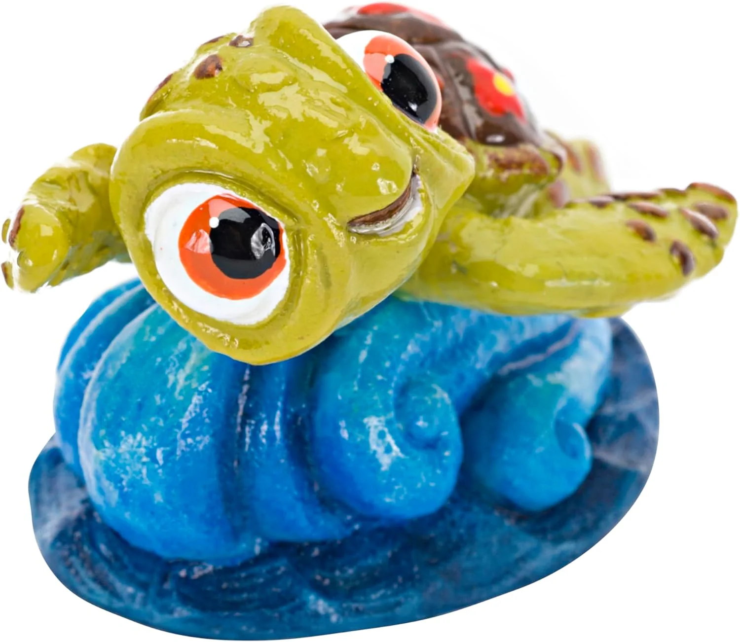 Disney Penn-Plax Squirt Mini Aquarium Ornament for Finding Nemo - Fun Decoration for Your Smaller Tank with This Friendly Turtle Riding a Wave - Image 3