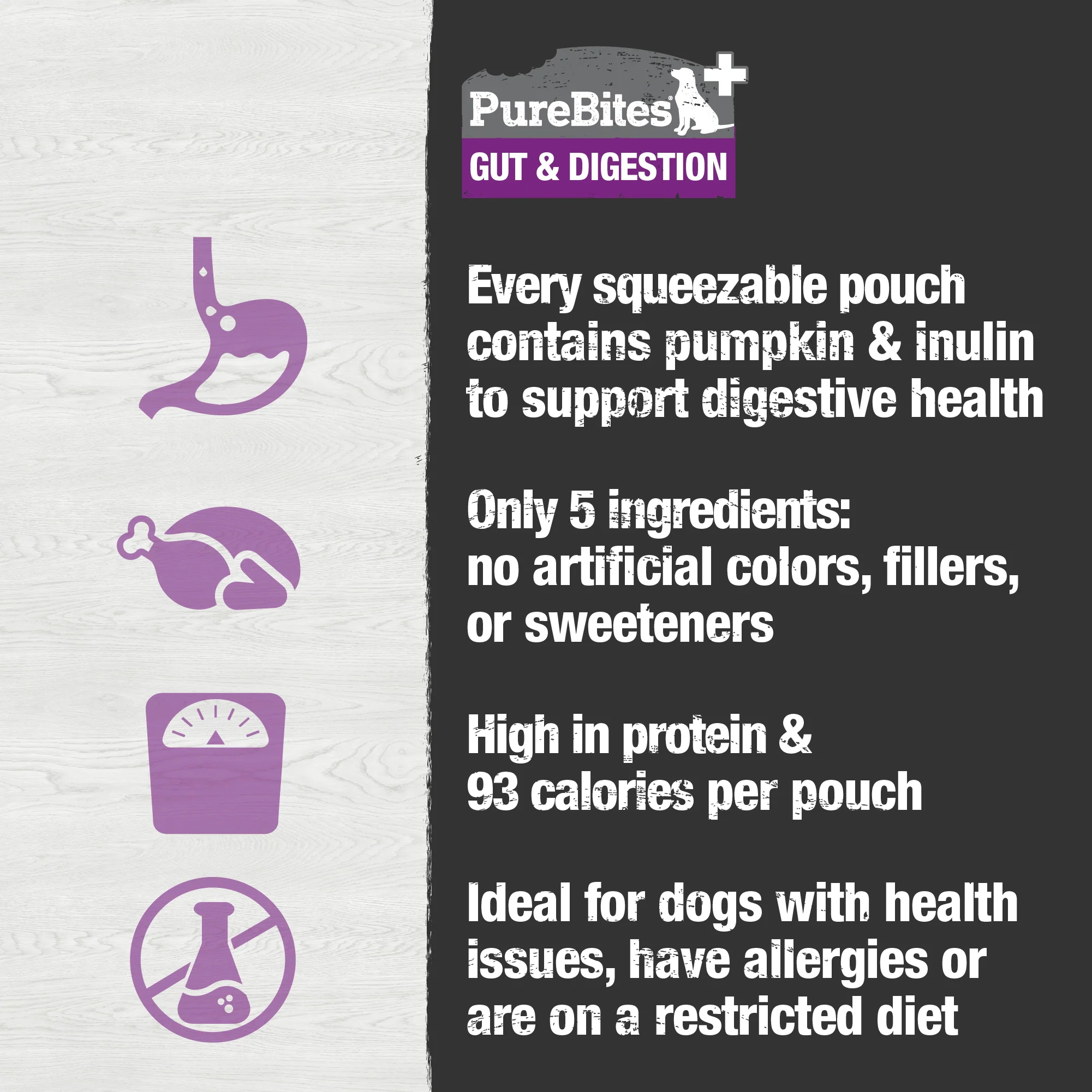 PureBites+ Gut & Digestion Squeezables for Dogs, only 5 Ingredients - Image 5
