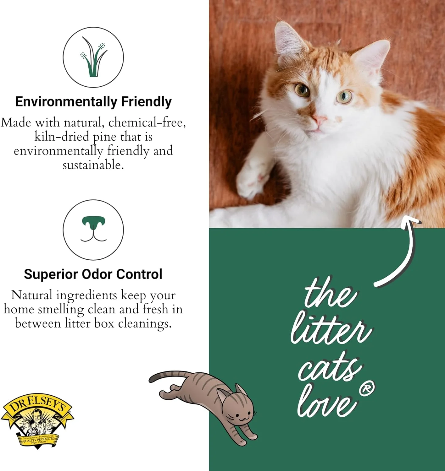 Dr. Elsey's Cat Litter - Pine Wood Dust Free Cat Litter - Low Tracking Multi Cat Litter w/Natural Ingredients - Long Lasting Hard Clumping Superior Odor Control Cat Litter - Image 4