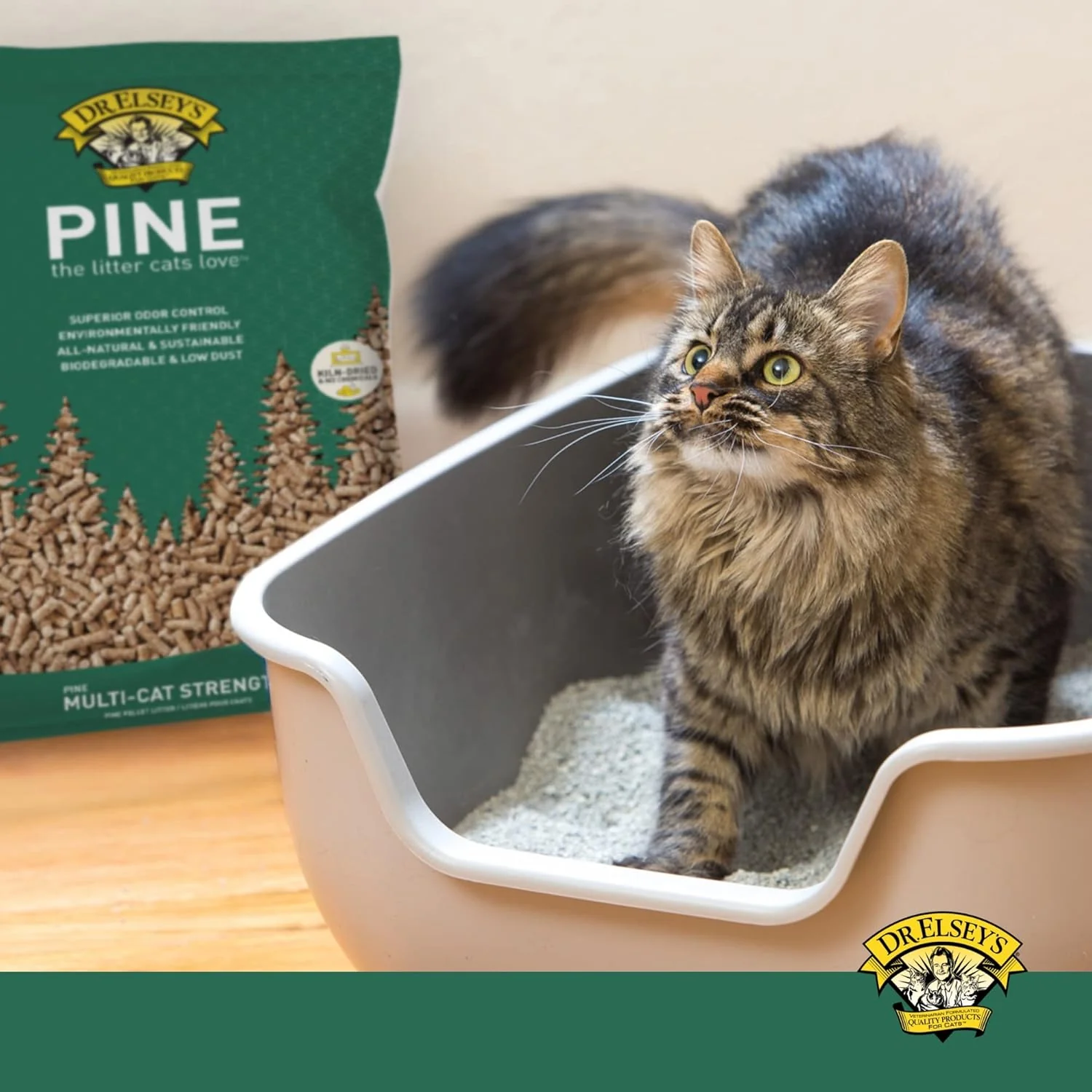 Dr. Elsey's Cat Litter - Pine Wood Dust Free Cat Litter - Low Tracking Multi Cat Litter w/Natural Ingredients - Long Lasting Hard Clumping Superior Odor Control Cat Litter - Image 5