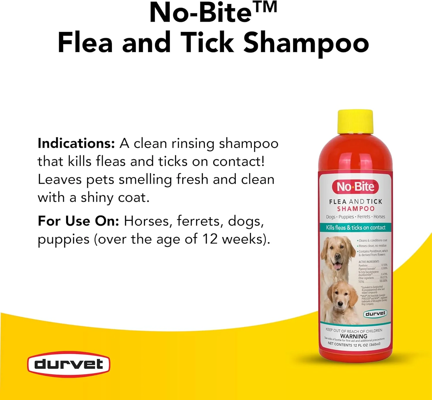 Durvet® No-Bite™ Flea & Tick Shampoo – 12 oz - Image 3