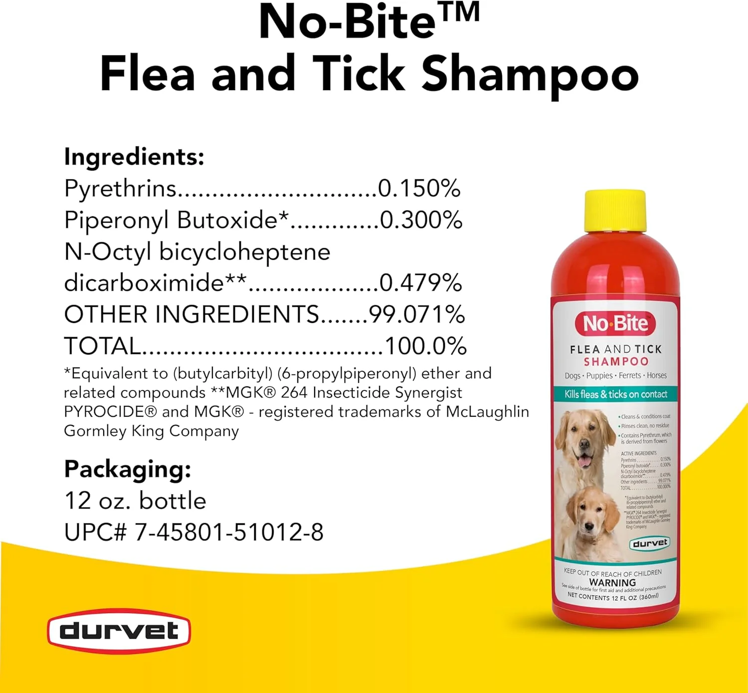 Durvet® No-Bite™ Flea & Tick Shampoo – 12 oz - Image 4