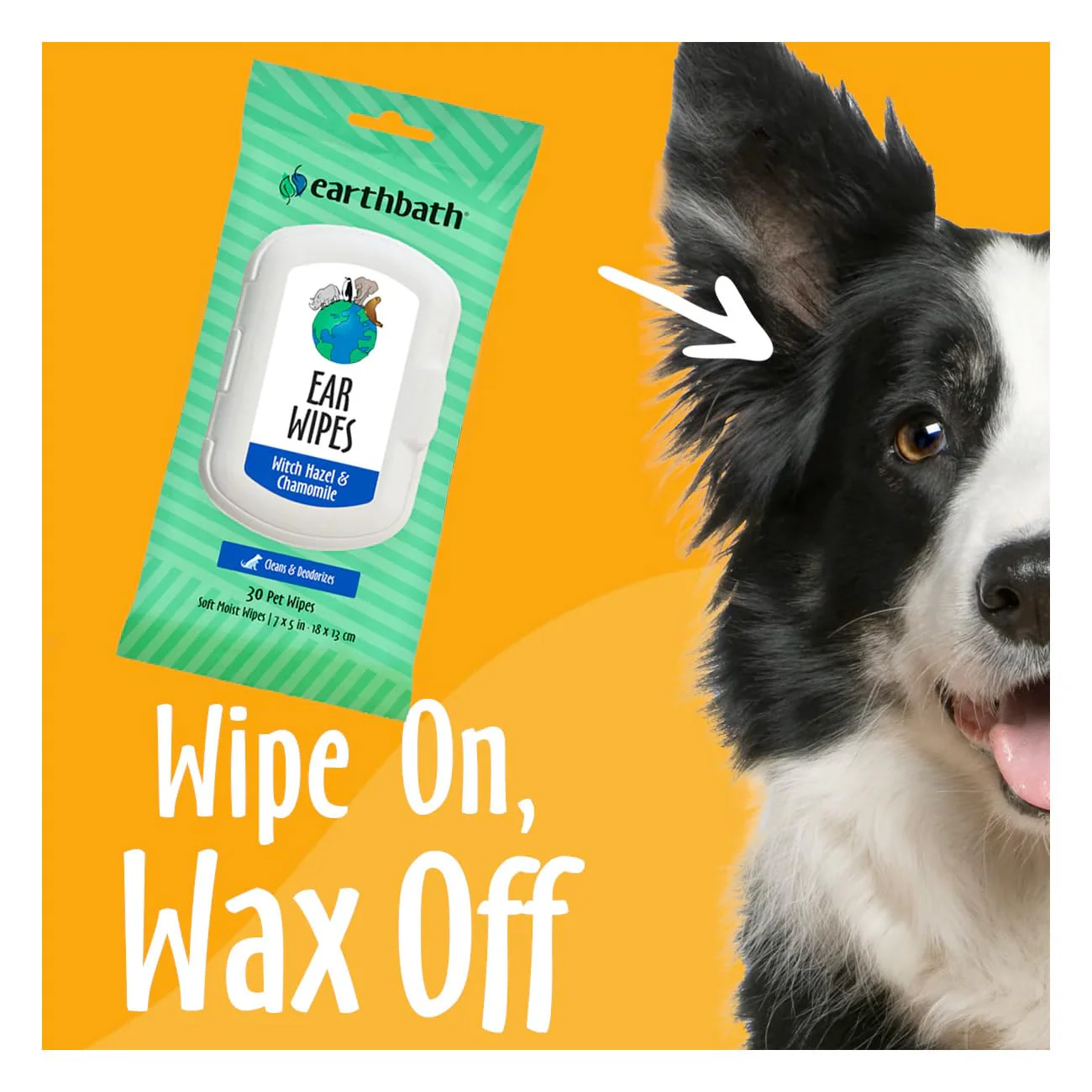 Earthbath Ear Wipes Witch Hazel & Chamomile 30 Wipes - Image 3