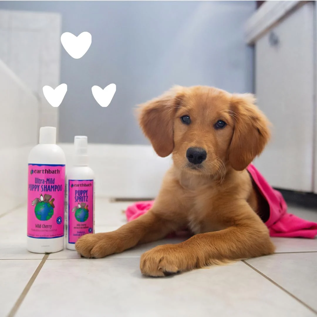 earthbath, Ultra-Mild Wild Cherry Puppy Shampoo - Extra Gentle & Tearless Dog Shampoo, Made in USA, Deodorizing Dog Wash, Cruelty Free Puppy Supplies, Shampoo for Smelly Dogs - 16 Oz (1 Pack) - Image 3