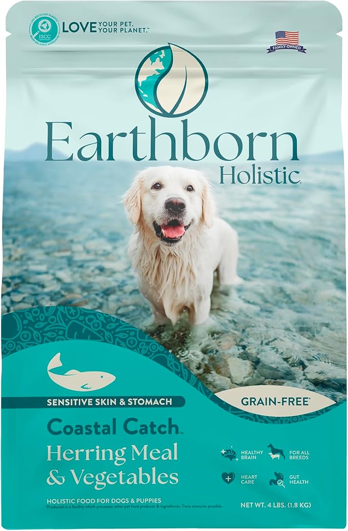 Earthborn Holistic Coastal Catch Herring Meal & Vegetables Grain-Free Sensitive Skin & Stomach Dry Food for Dogs and Puppies - Image 10