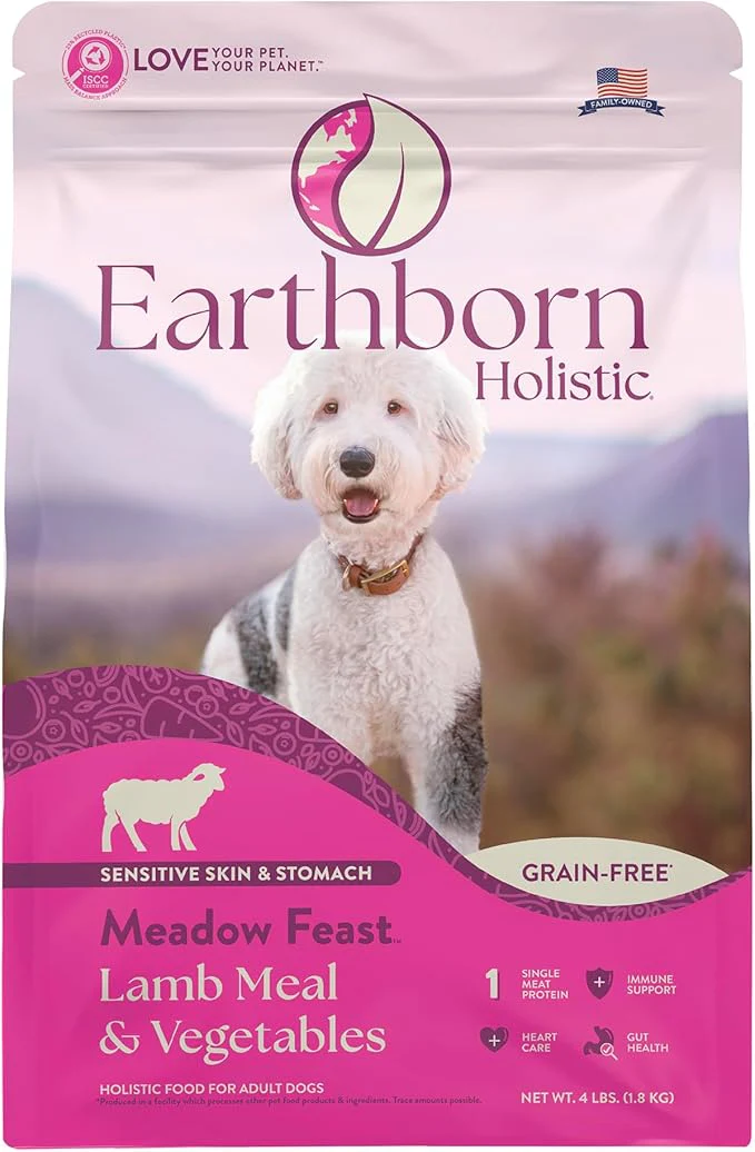Earthborn Holistic Meadow Feast Lamb Meal & Vegetables Grain-Free Sensitive Skin & Stomach Dry Food for Adult Dogs - Image 9