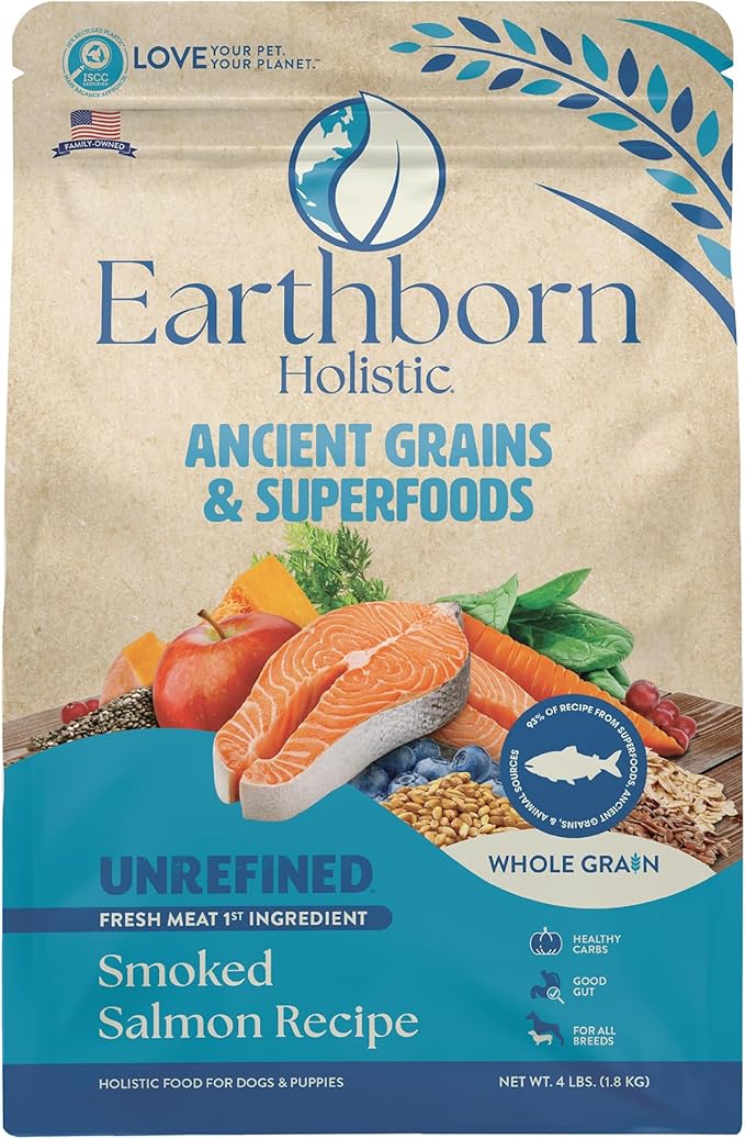 Earthborn Holistic Unrefined Smoked Salmon Recipe with Ancient Grains & Superfoods Dry Food for Dogs & Puppies - Image 8