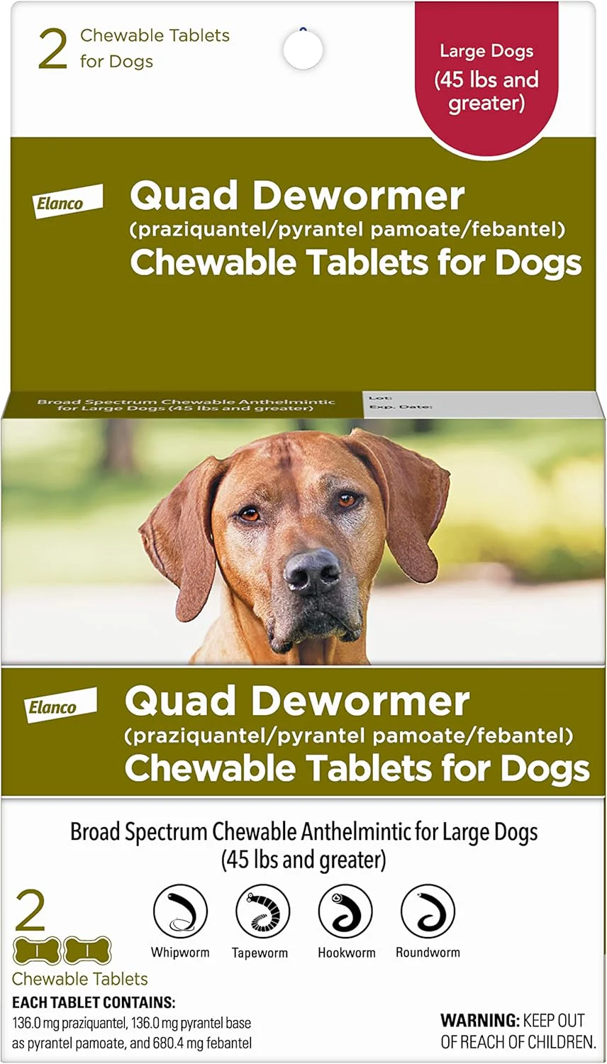 Elanco Chewable Quad Dewormer for Dogs, , 4 Chewable Tablets, White - Image 11