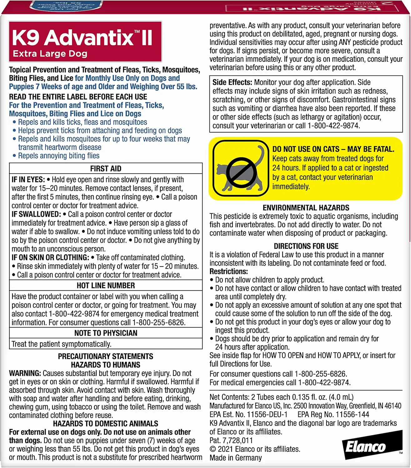 Elanco K9 Advantix II Dog Vet-Recommended Flea, Tick & Mosquito Treatment & Prevention | Dogs 4-10 lbs. | 2-Mo Supply - Image 15