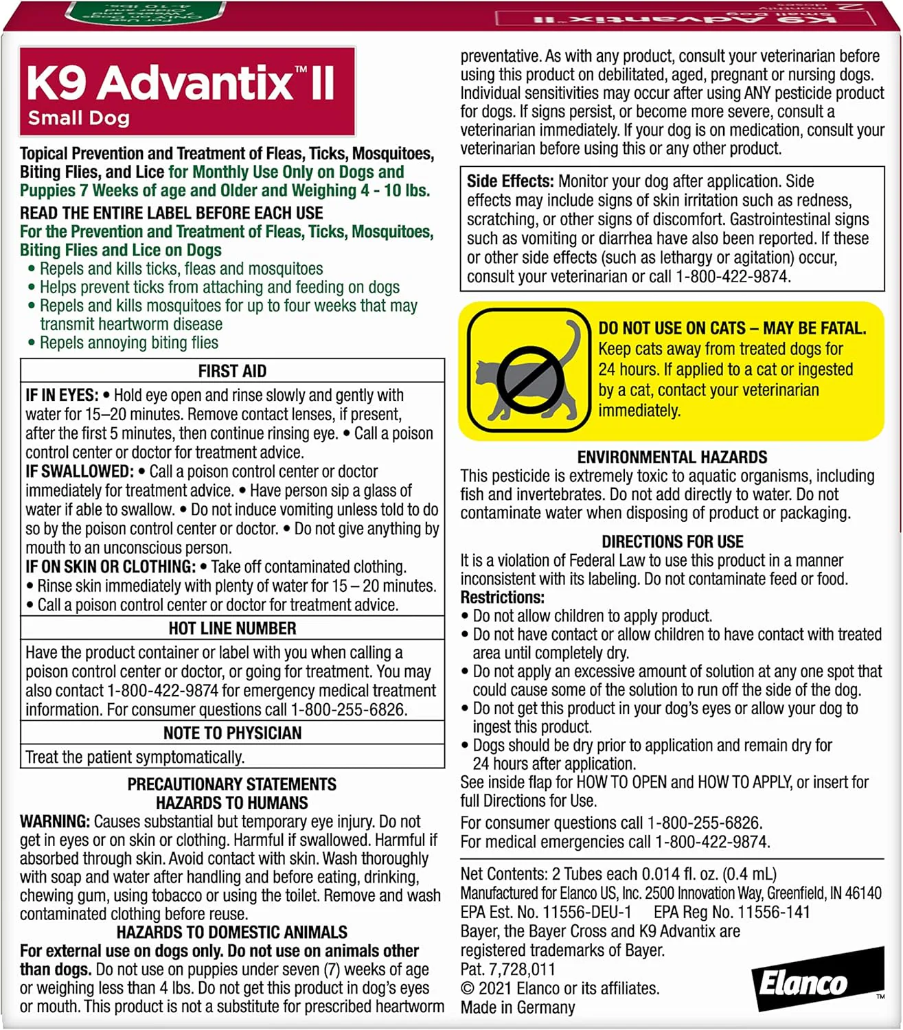 Elanco K9 Advantix II Dog Vet-Recommended Flea, Tick & Mosquito Treatment & Prevention | Dogs 4-10 lbs. | 2-Mo Supply - Image 2