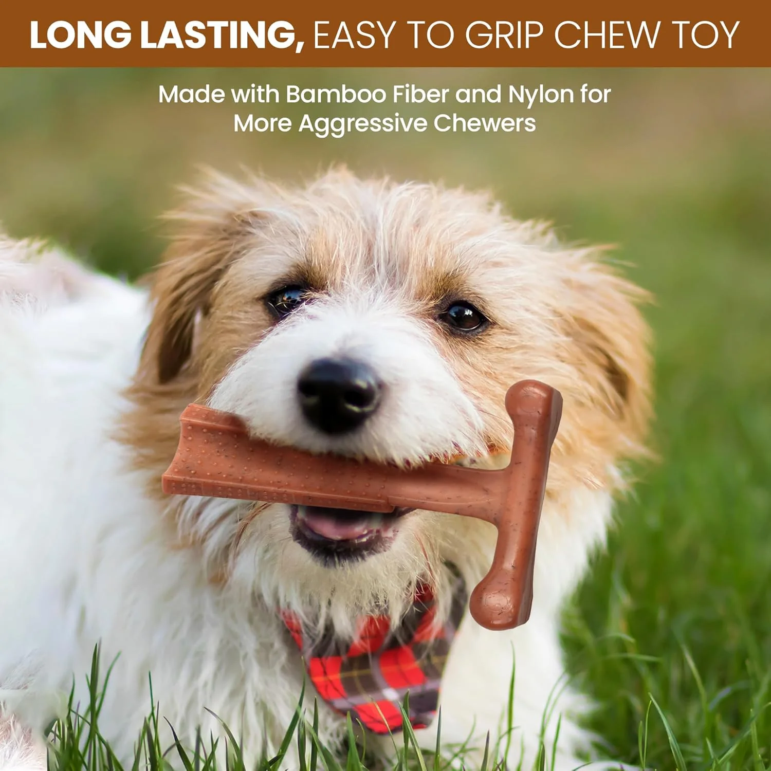 SPOT Bam-Bones Plus T Bone - Bamboo Fiber & Nylon, Durable Long Lasting Dog Chew for Aggressive Chewers – Great Toy for Adult Dogs & Teething Puppies Under 30lbs, Non-Splintering, 4in, Beef Flavor - Image 6